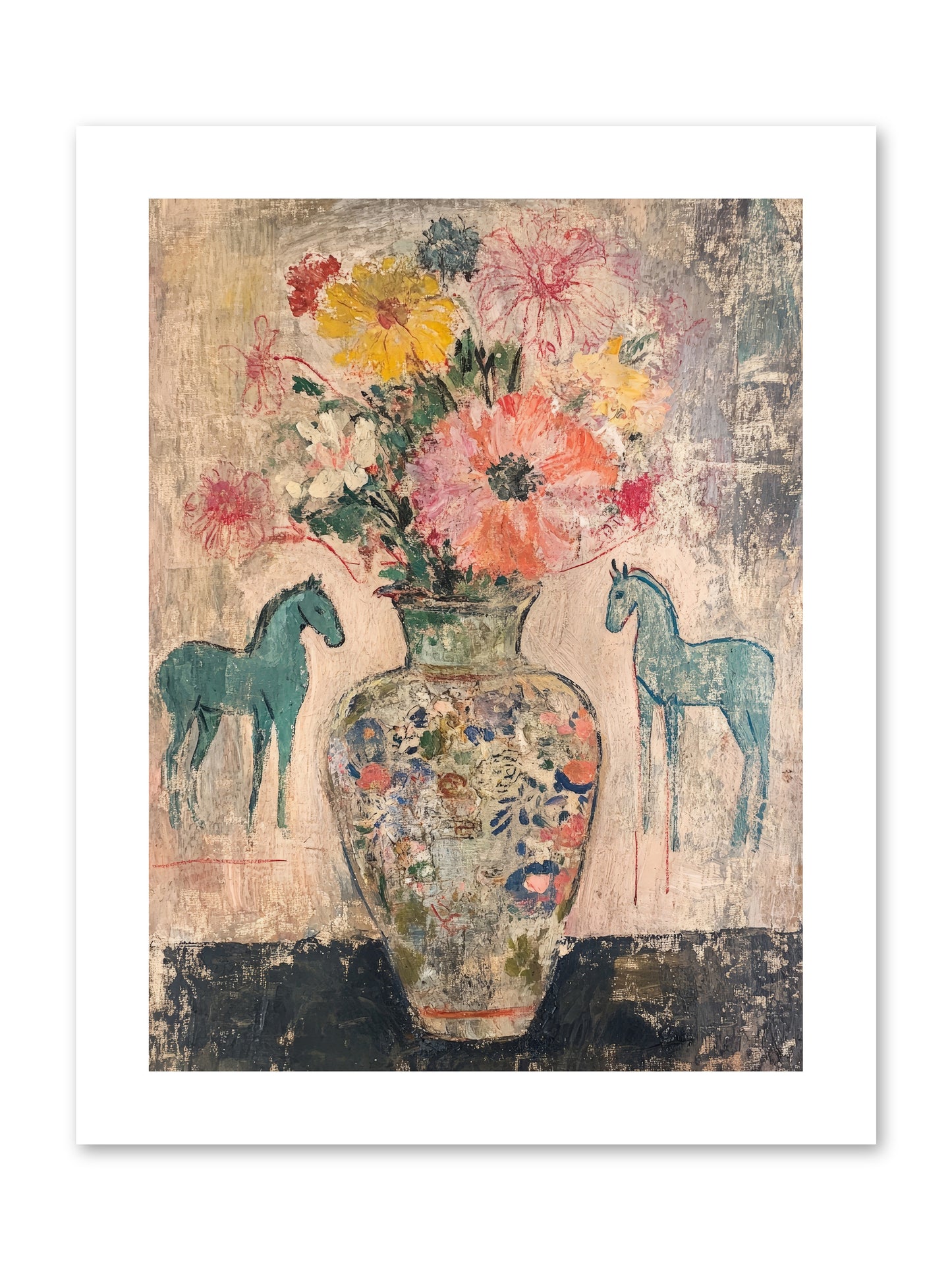 Indigo Steeds Of Ashworth -- Loose Canvas Print 9x12