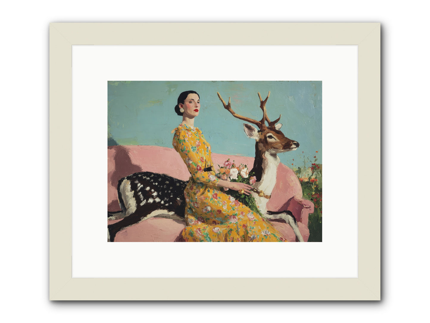 Iridescent Parlor-REZ -- Framed Print - White 12x9