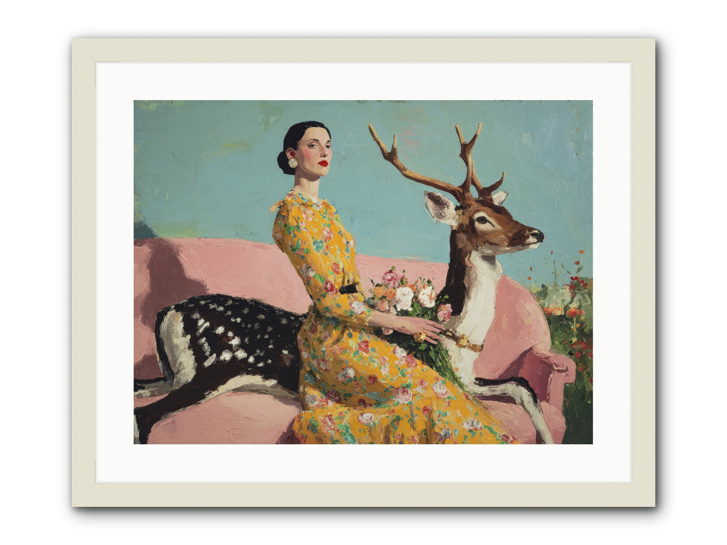 Iridescent Parlor-REZ -- Framed Print - White 24x18