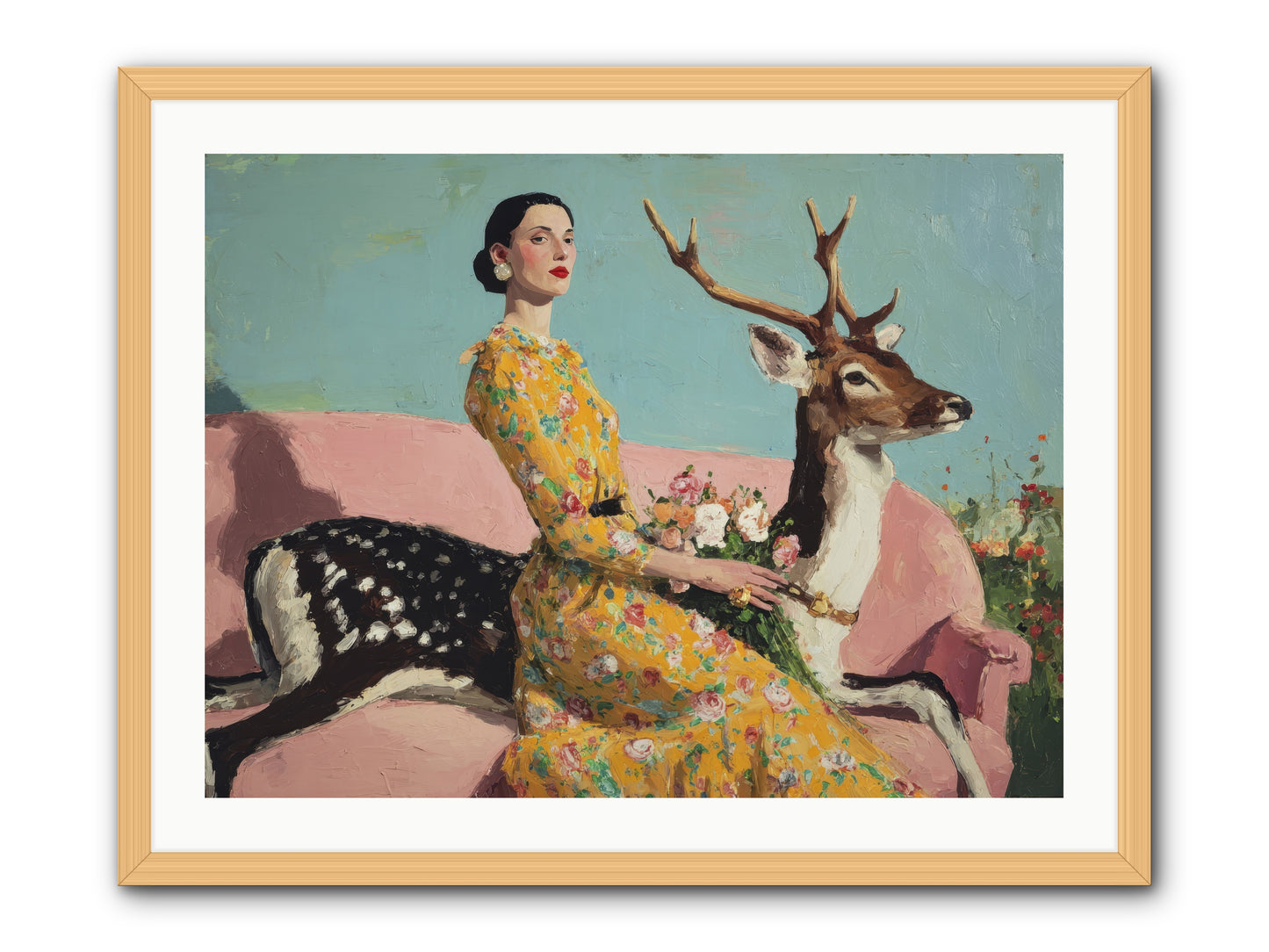 Iridescent Parlor-REZ -- Framed Print - Natural 32x24