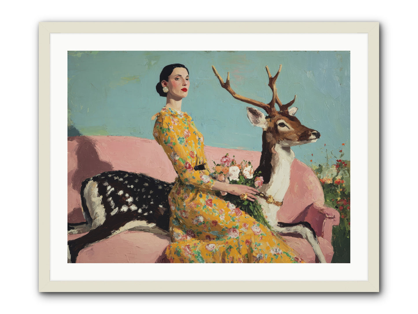 Iridescent Parlor-REZ -- Framed Print - White 32x24