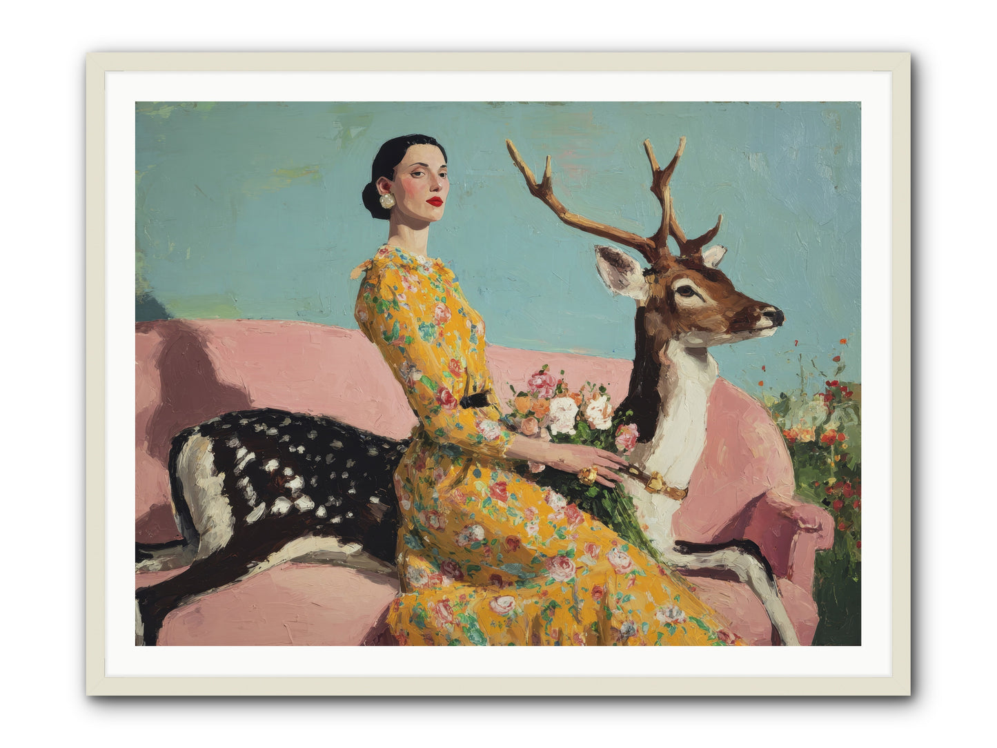 Iridescent Parlor-REZ -- Framed Print - White 48x36