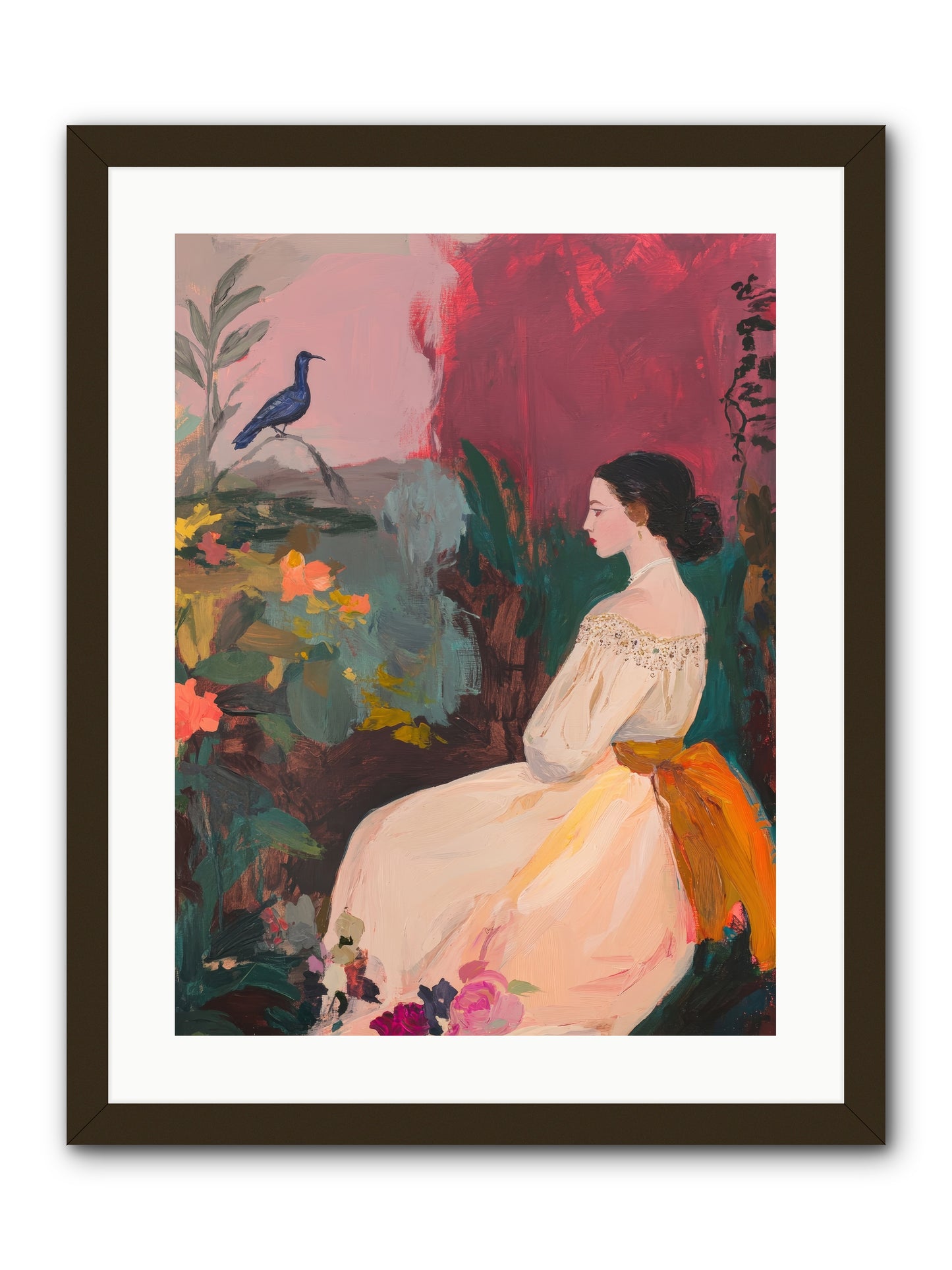 Iris Blackbird-REZ -- Framed Print - Black 18x24