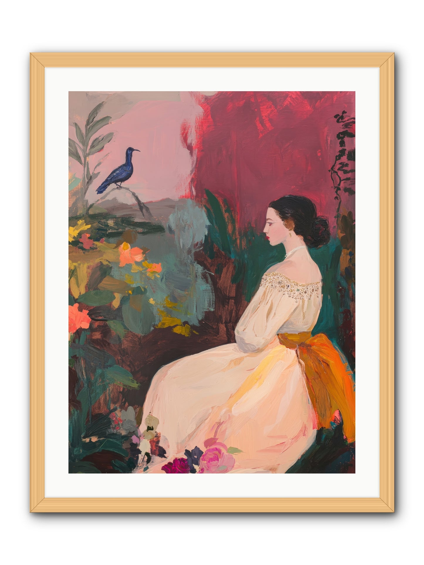 Iris Blackbird-REZ -- Framed Print - Natural 24x32