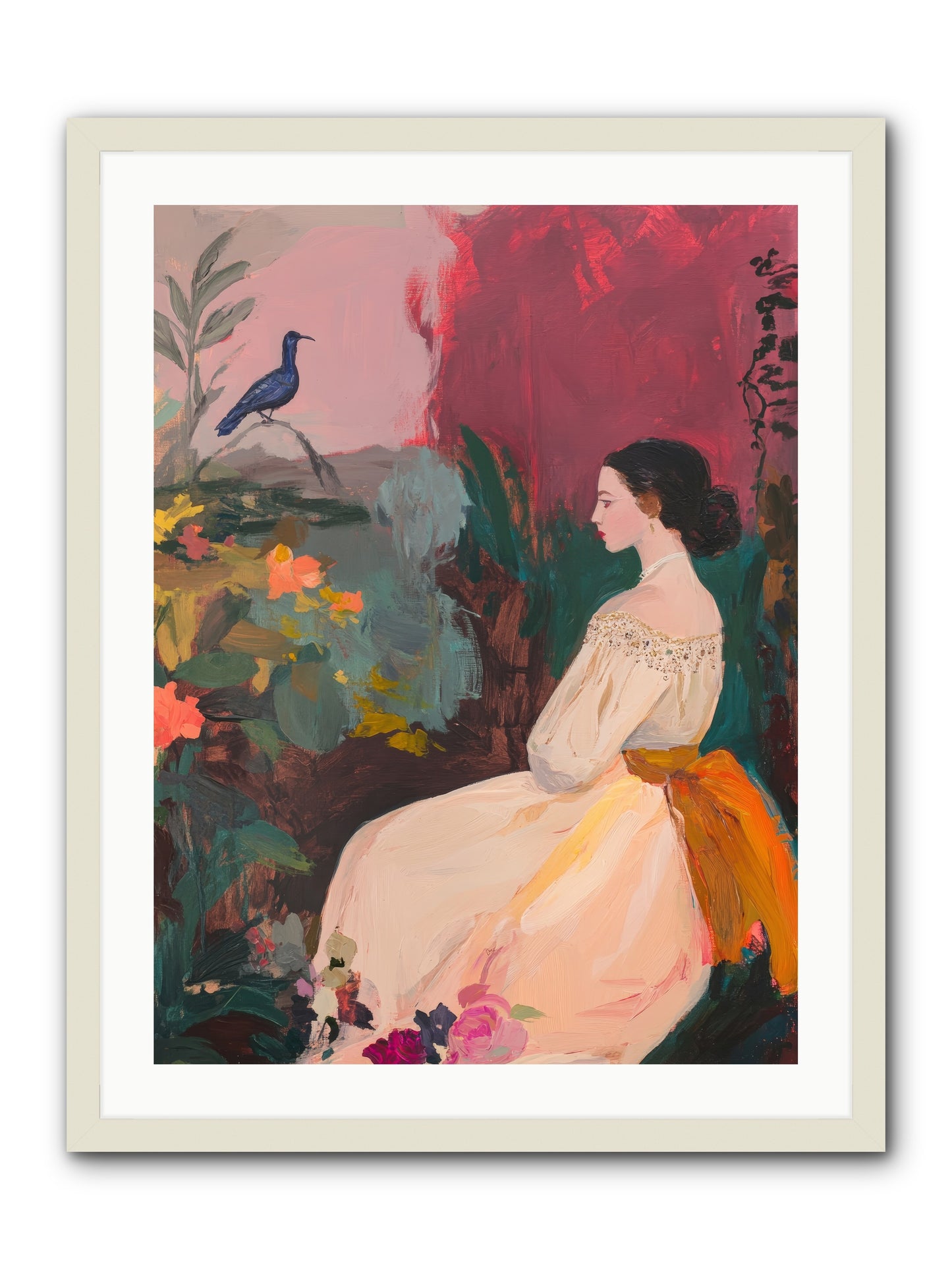 Iris Blackbird-REZ -- Framed Print - White 24x32