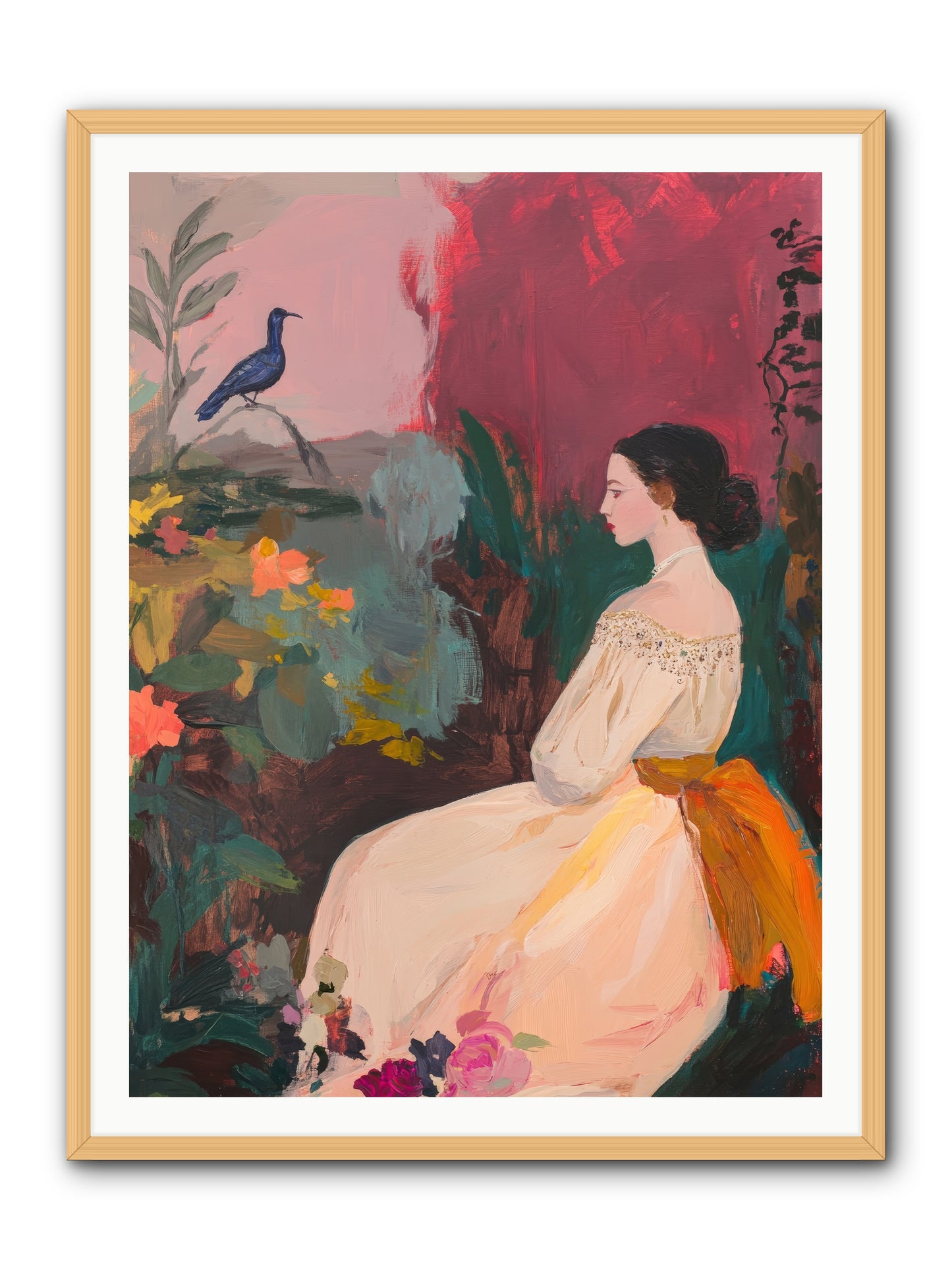 Iris Blackbird-REZ -- Framed Print - Natural 36x48