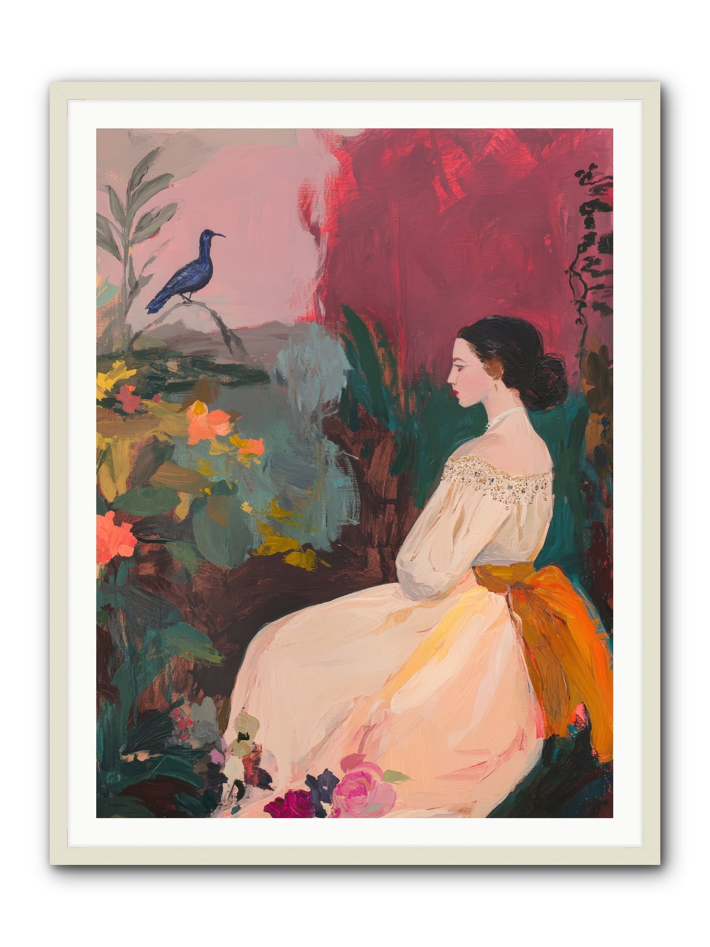 Iris Blackbird-REZ -- Framed Print - White 36x48