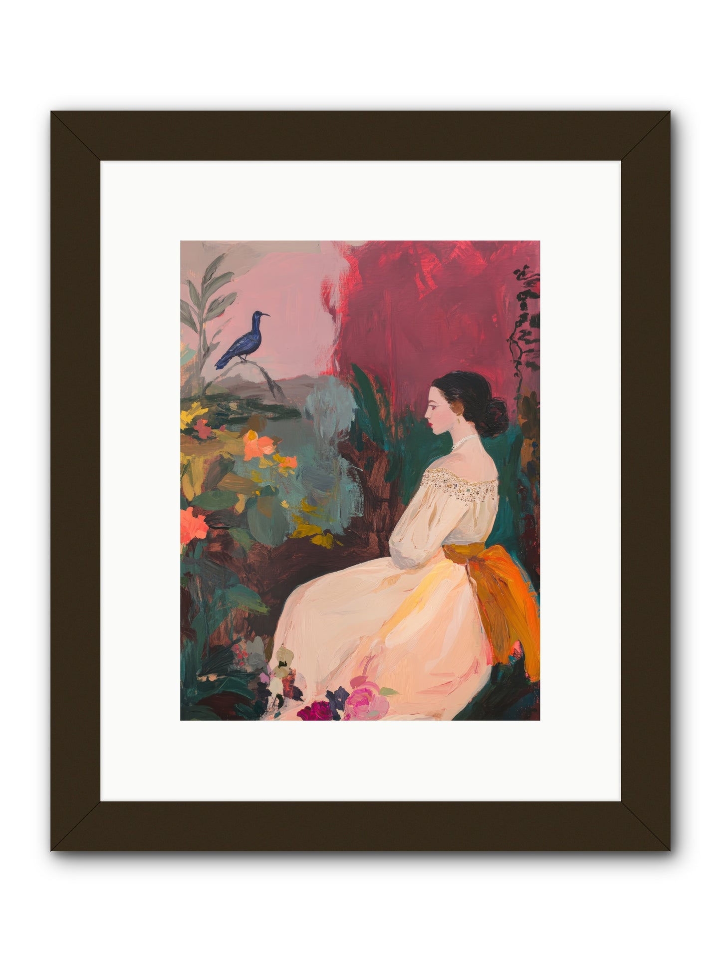 Iris Blackbird-REZ -- Framed Print - Black 9x12
