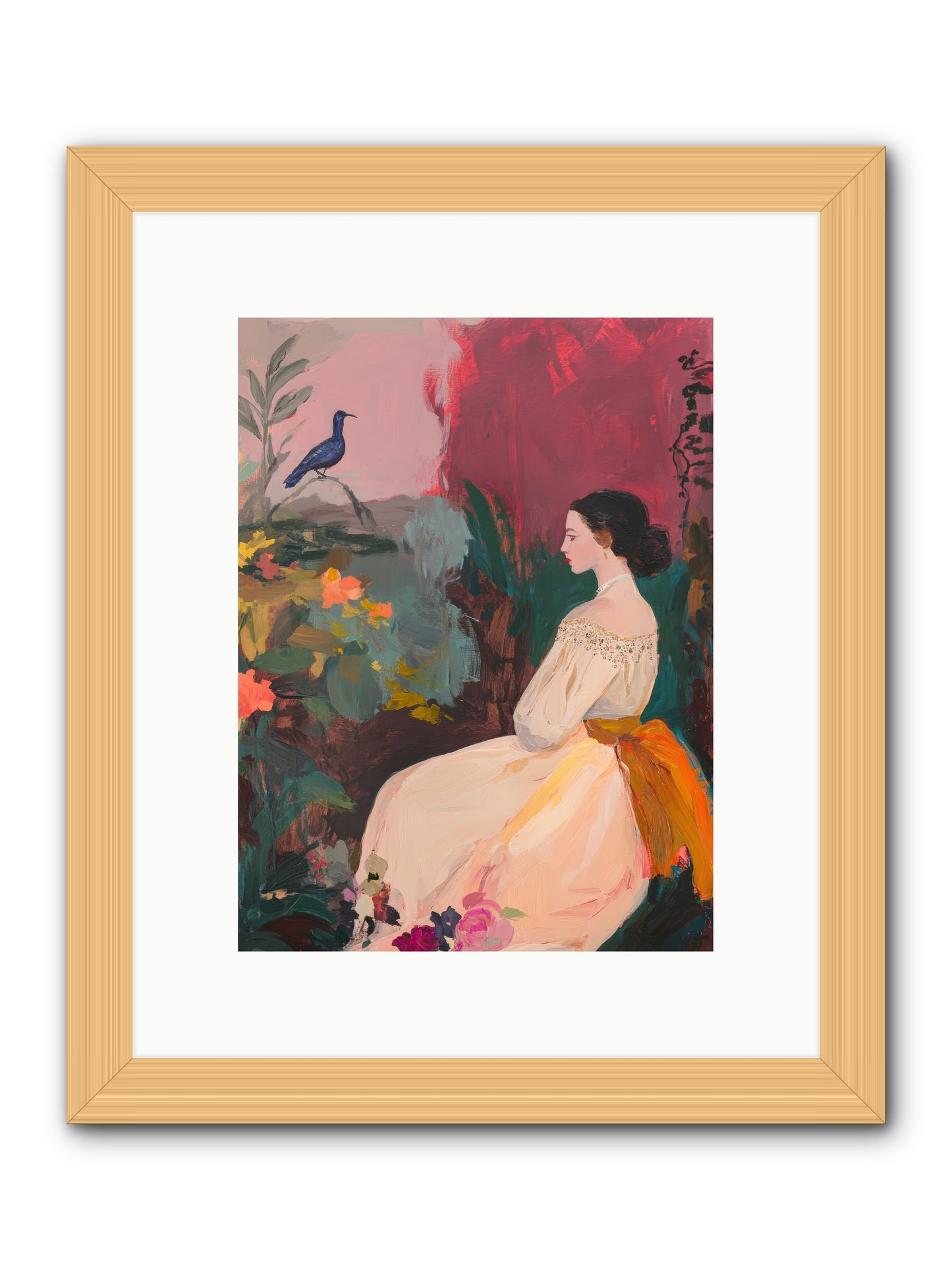 Iris Blackbird-REZ -- Framed Print - Natural 9x12