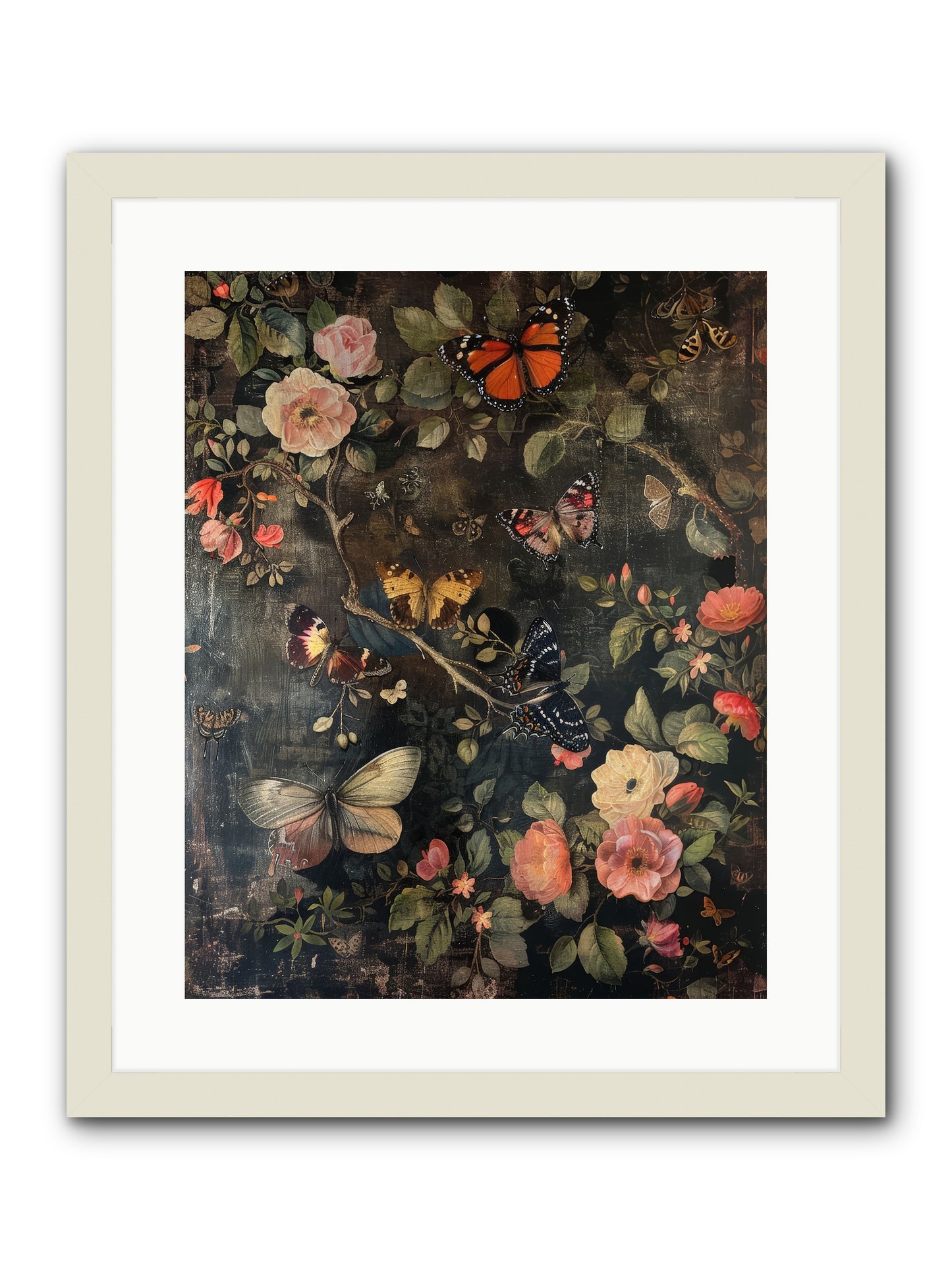 Jardin D'Automne -- Framed Print - White 16x20