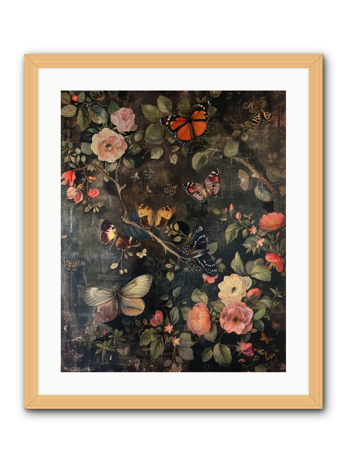 Jardin D'Automne -- Framed Print - Natural 20x25