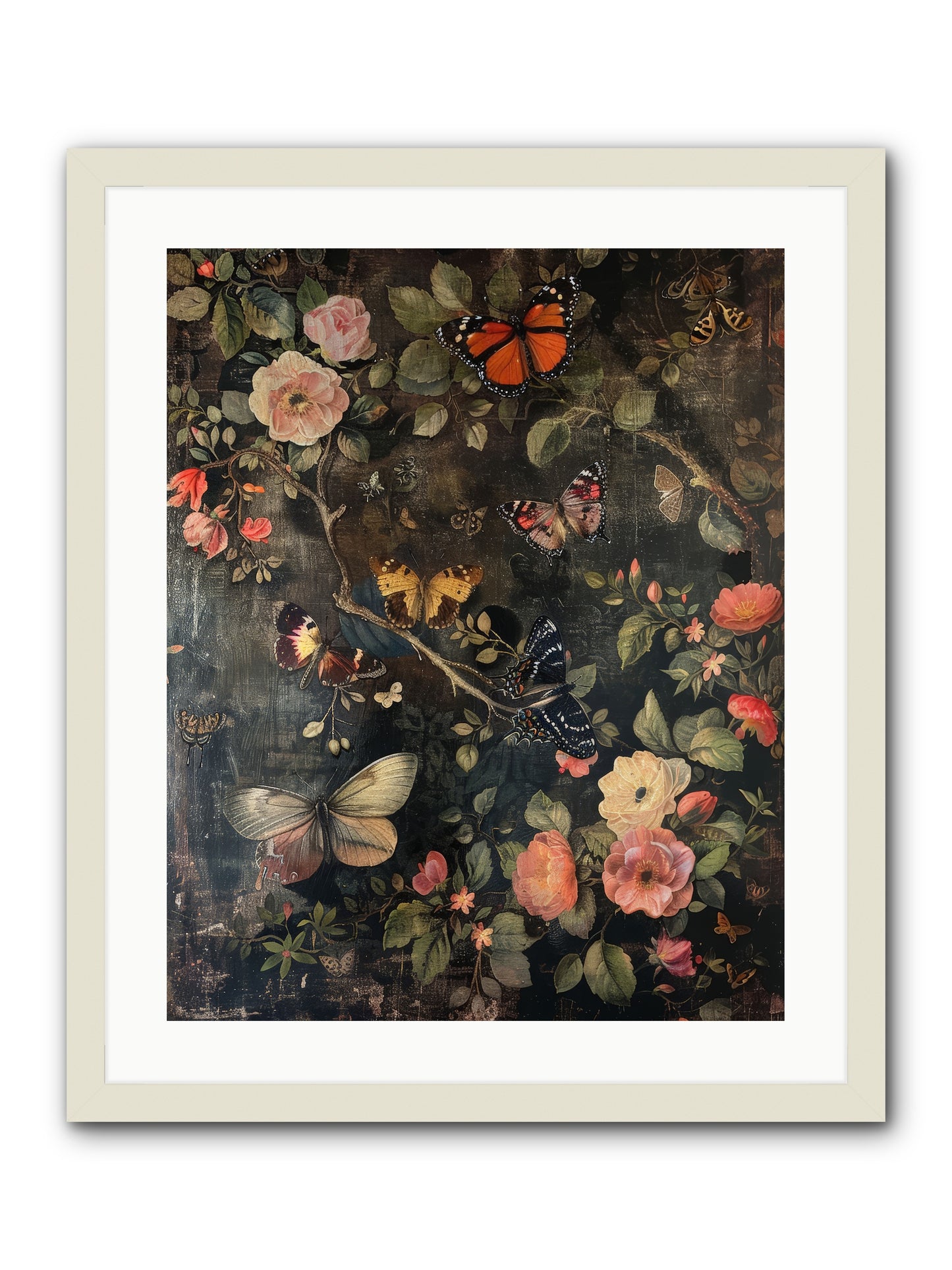 Jardin D'Automne -- Framed Print - White 20x25