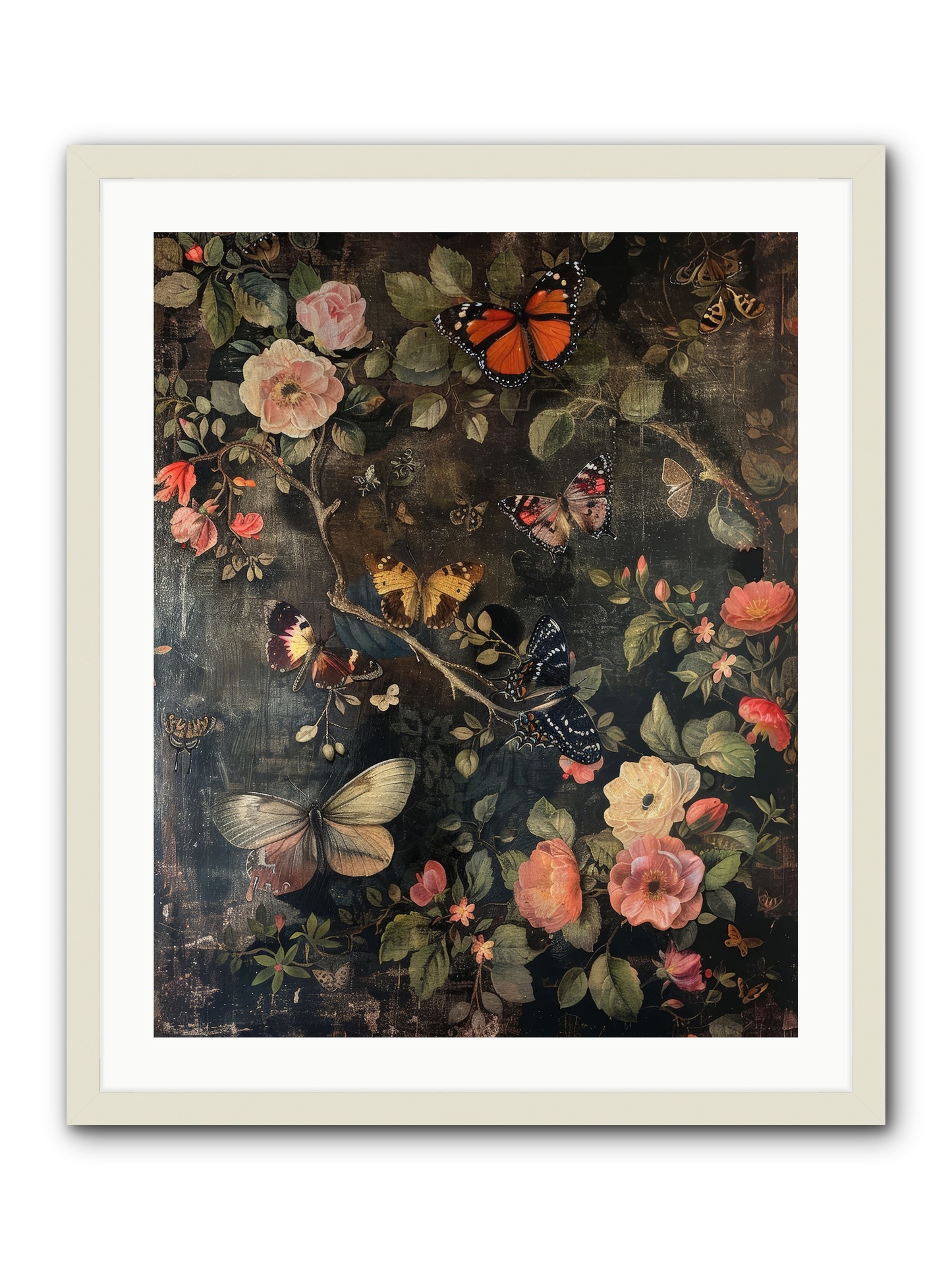 Jardin D'Automne -- Framed Print - White 24x30