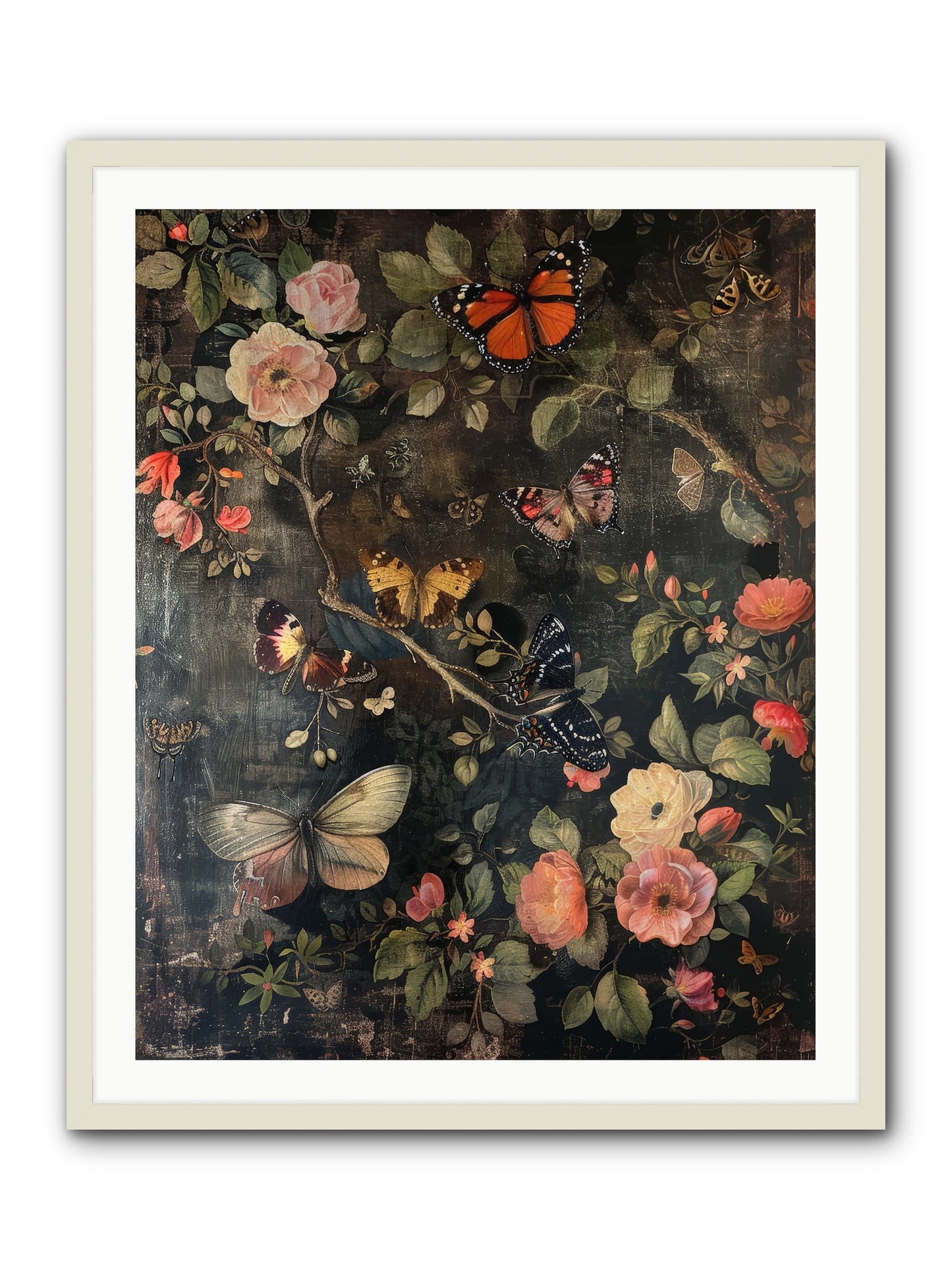 Jardin D'Automne -- Framed Print - White 32x40