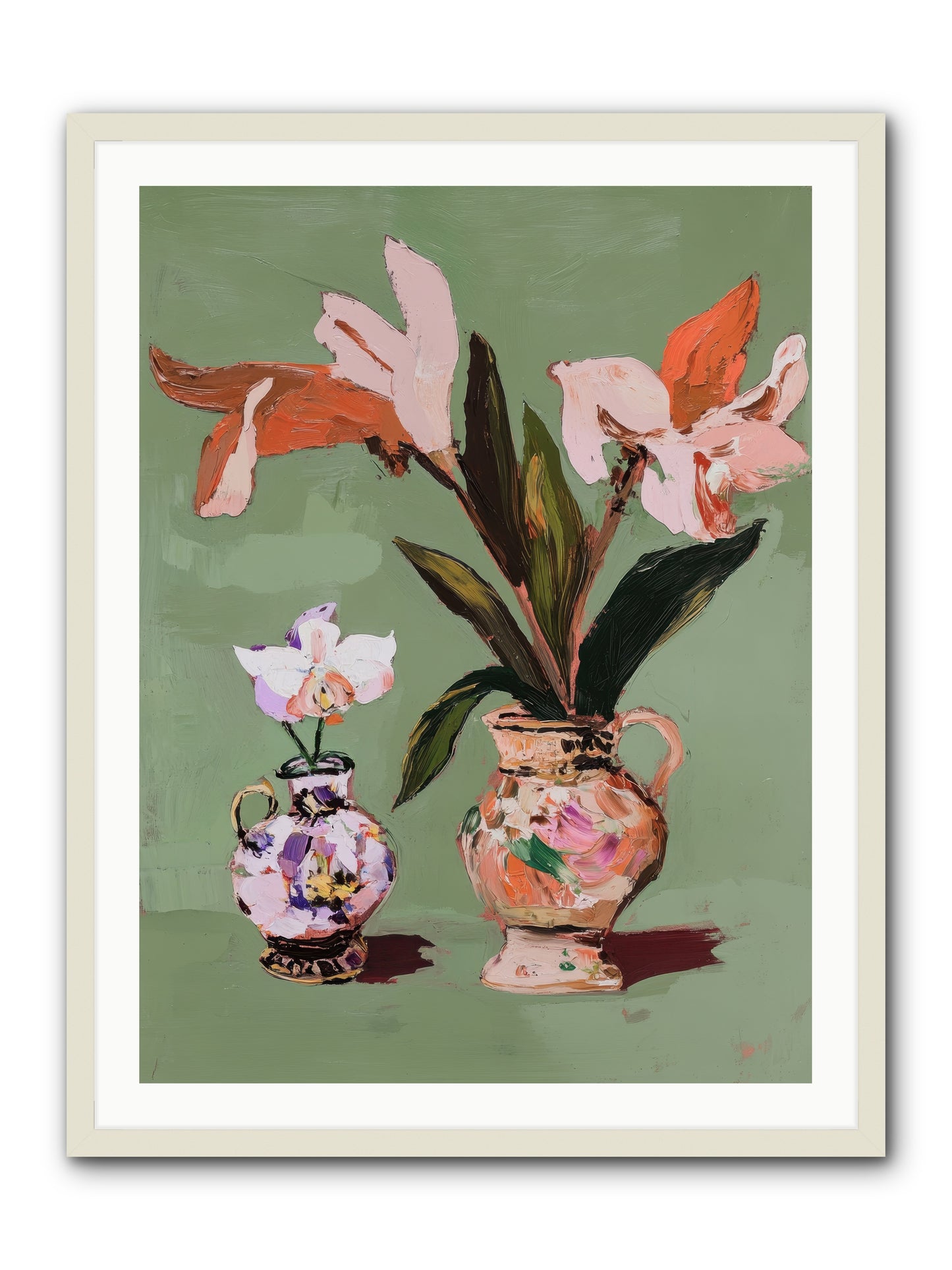 Jardin Des Plantes Postcard -- Framed Print - White 30x40