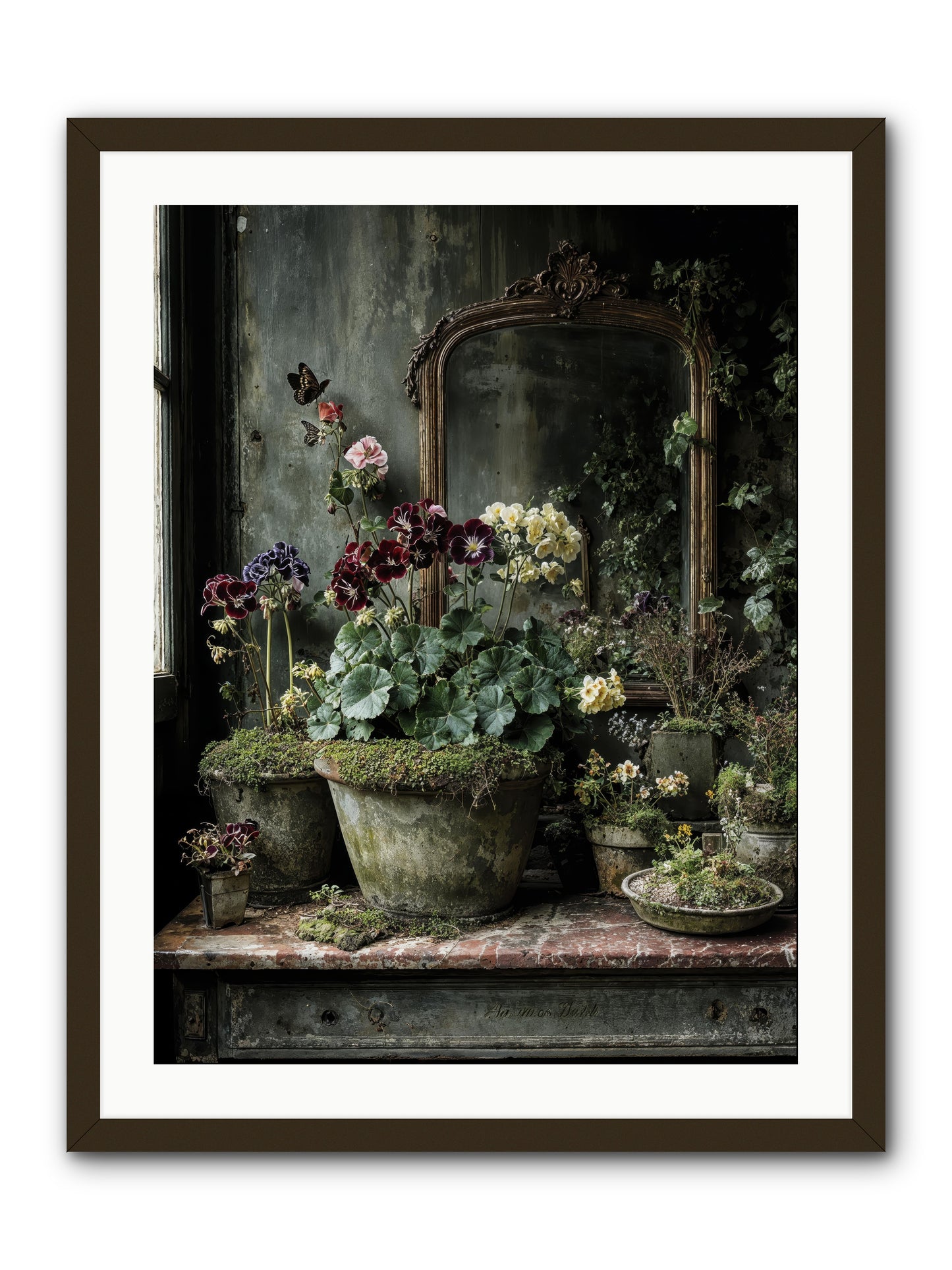 Jardinscript -- Framed Print - Black 24x32