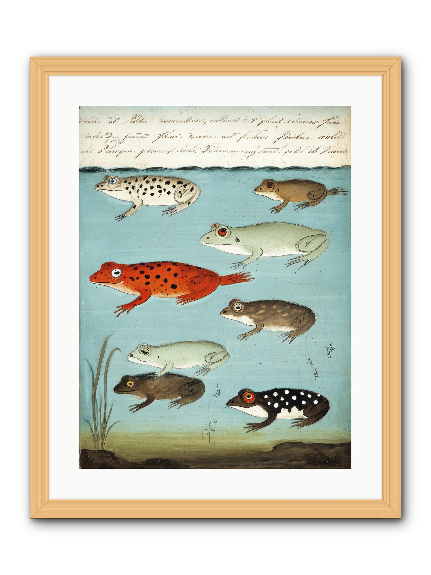 Jeweled Gathering -- Framed Print - Natural 18x24