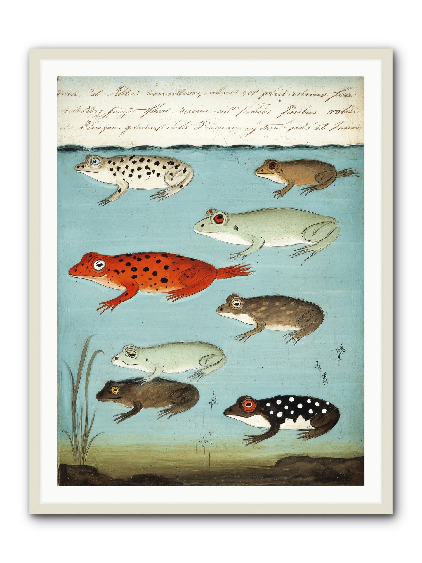 Jeweled Gathering -- Framed Print - White 36x48
