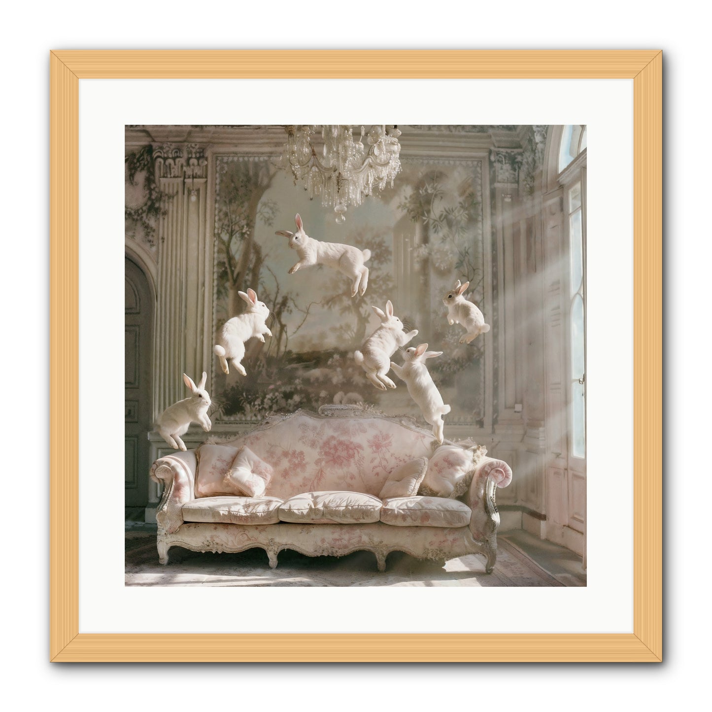 Joie De Vivre -- Framed Print - Natural 20x20