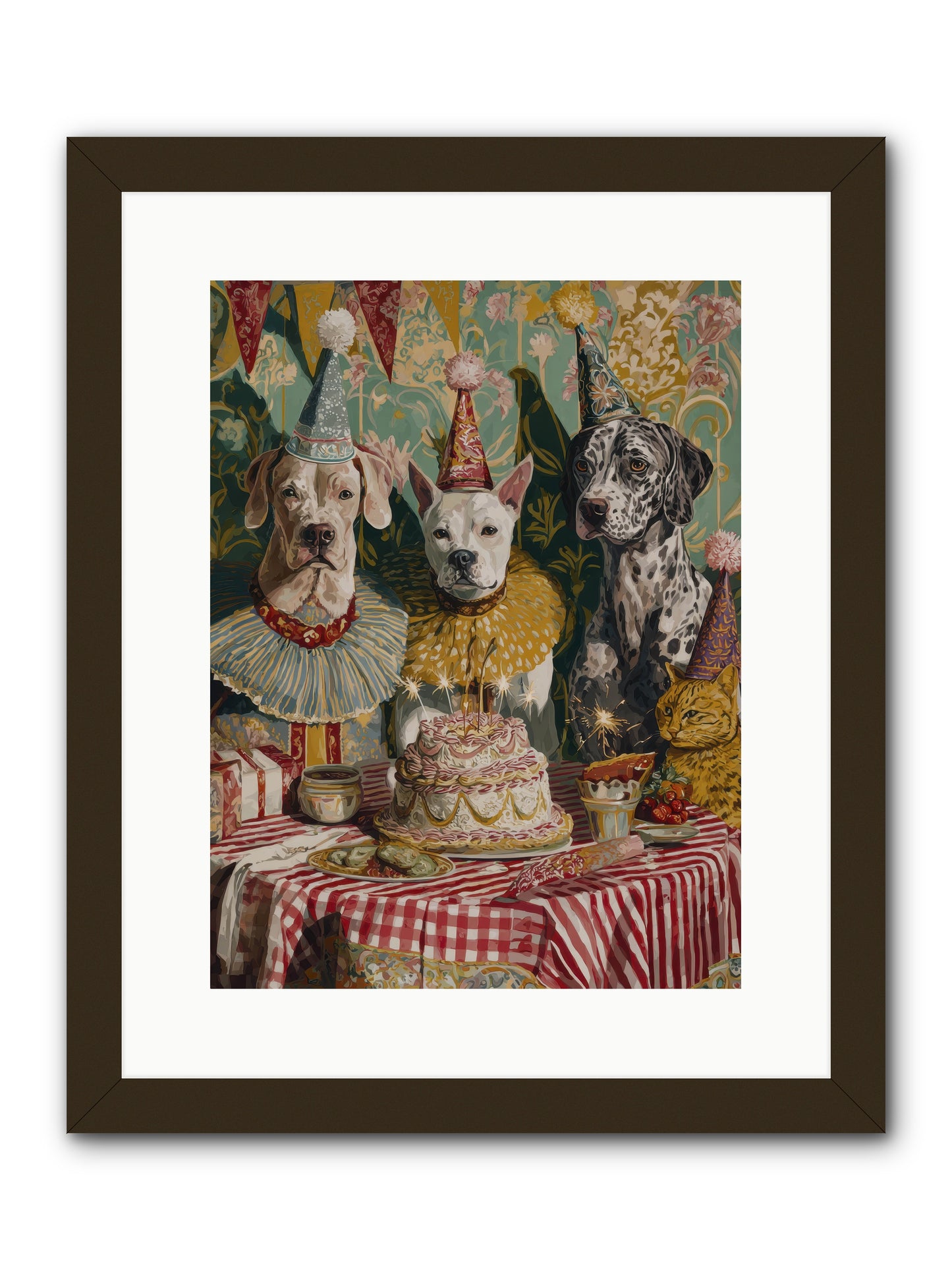 Jubilant Gathering at Teatime -- Framed Print - Black 12x16