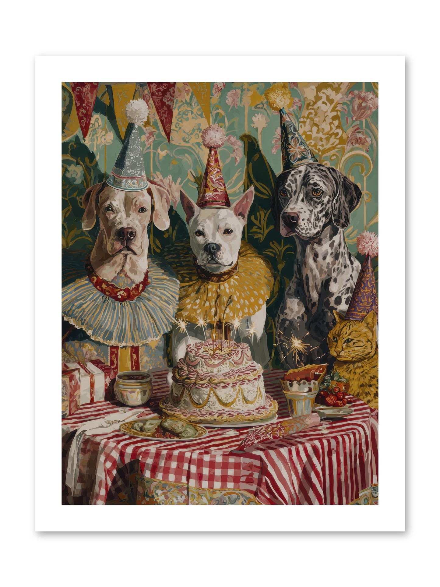 Jubilant Gathering at Teatime -- Loose Canvas Print 12x16