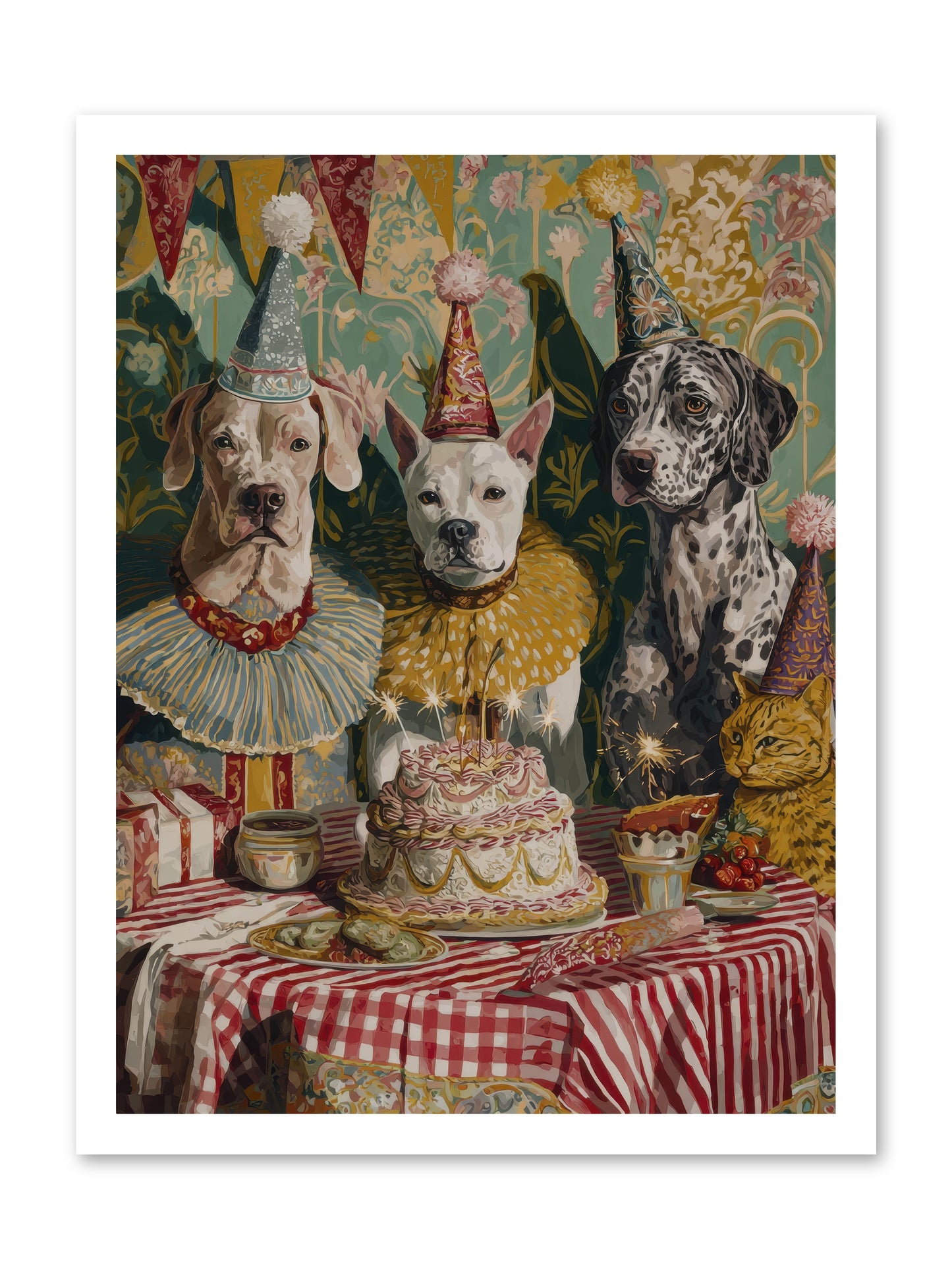 Jubilant Gathering at Teatime -- Loose Canvas Print 18x24