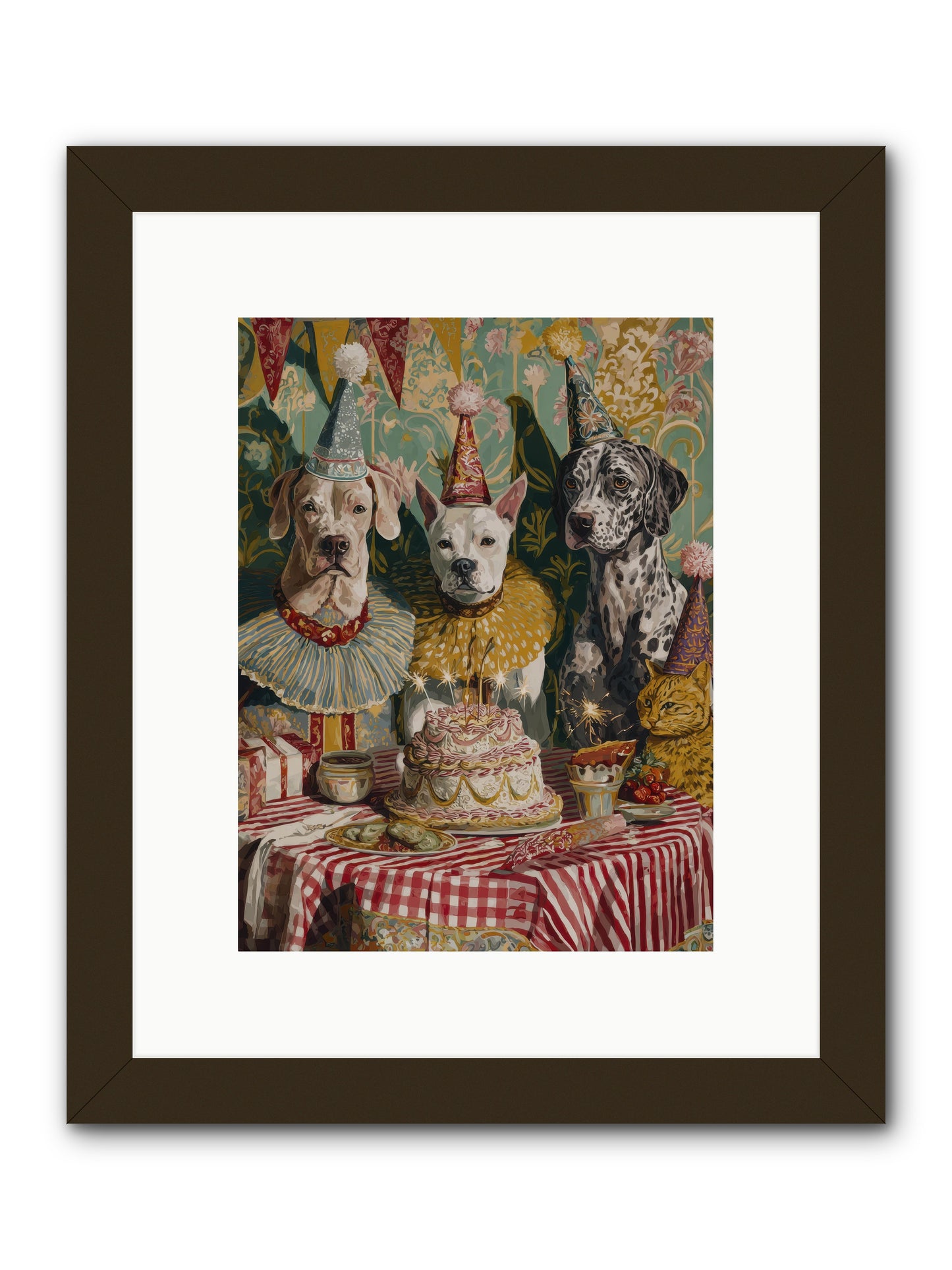 Jubilant Gathering at Teatime -- Framed Print - Black 9x12