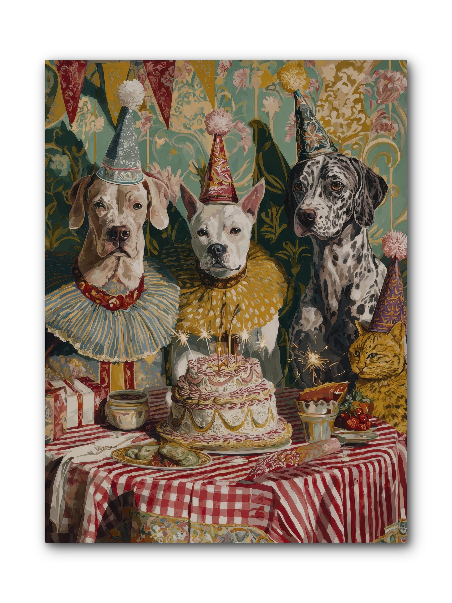 Jubilant Gathering at Teatime -- Wrapped Canvas 9x12