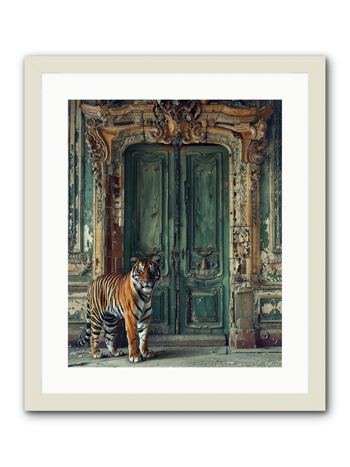 Keeper Of The Peridot Gates -- Framed Print - White 16x20