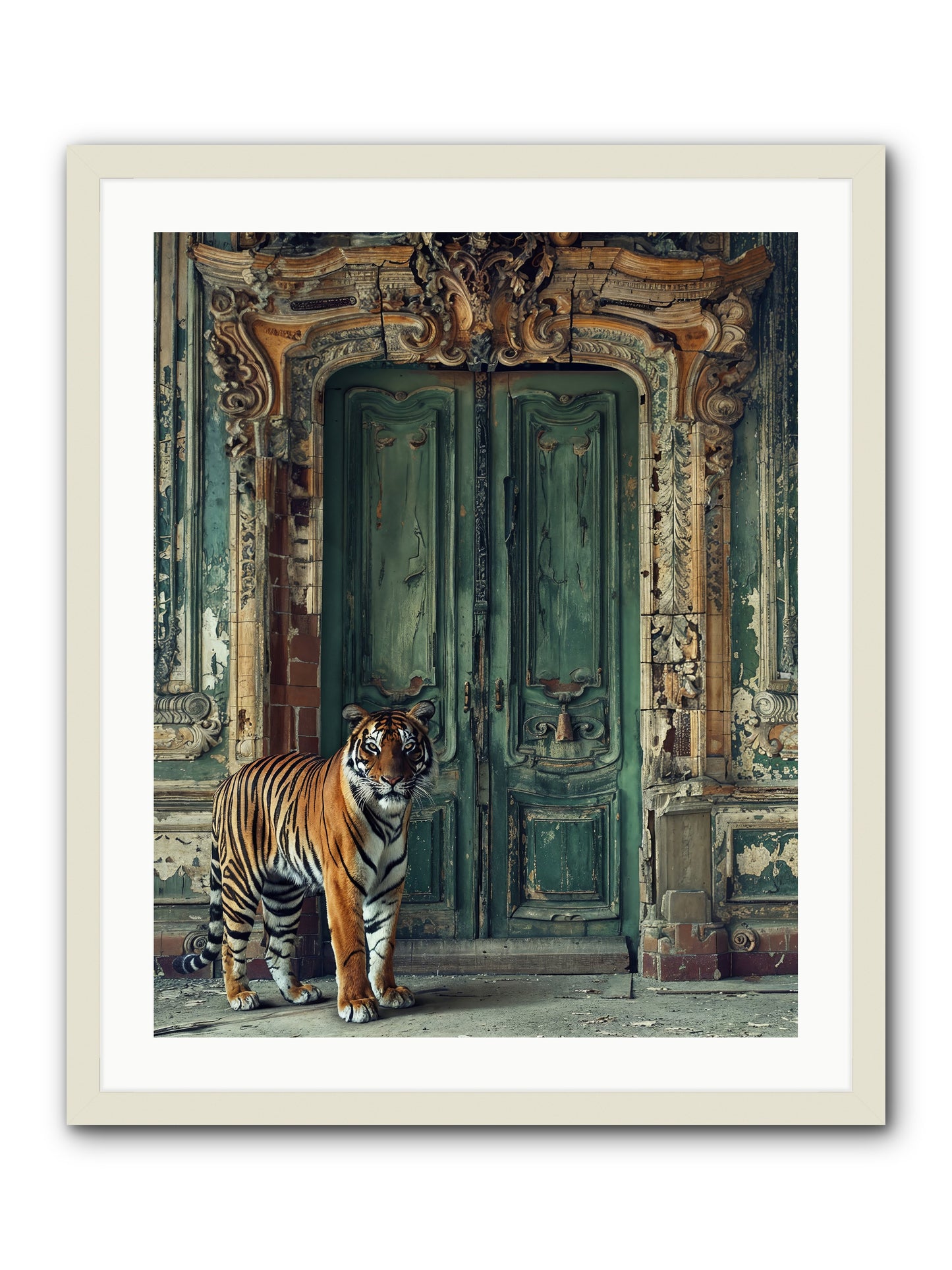 Keeper Of The Peridot Gates -- Framed Print - White 24x30