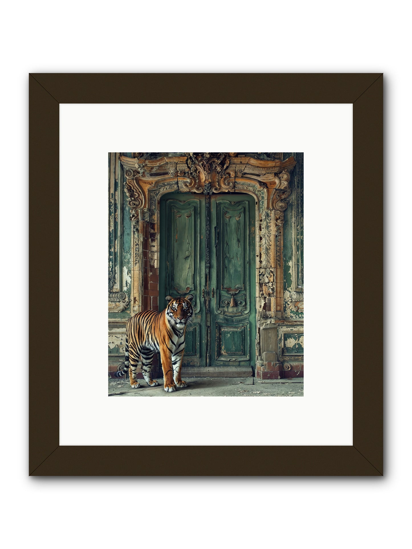 Keeper Of The Peridot Gates -- Framed Print - Black 8x10