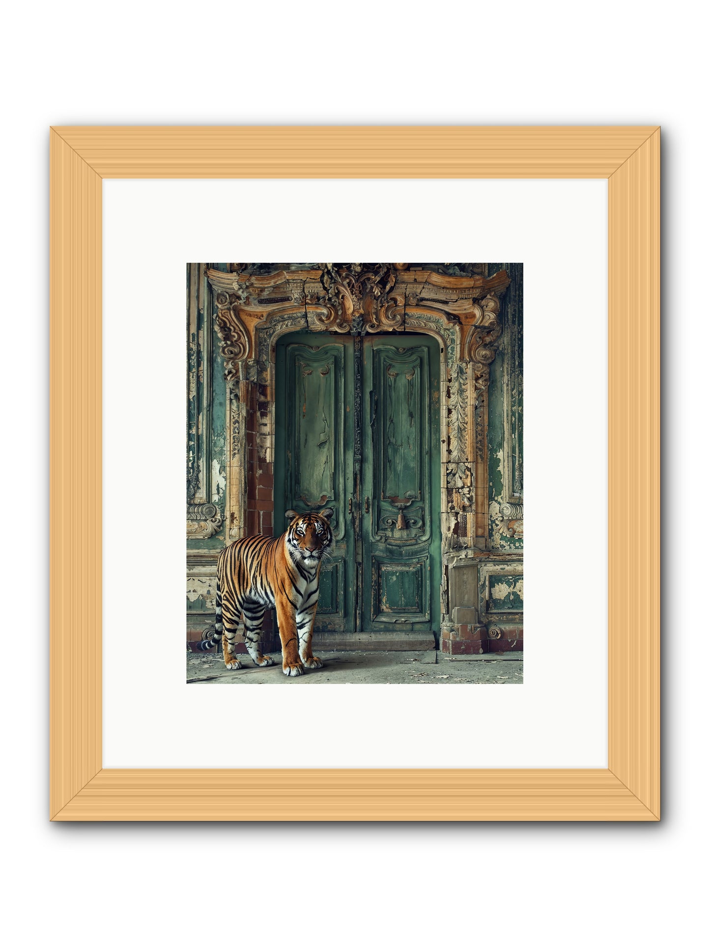 Keeper Of The Peridot Gates -- Framed Print - Natural 8x10