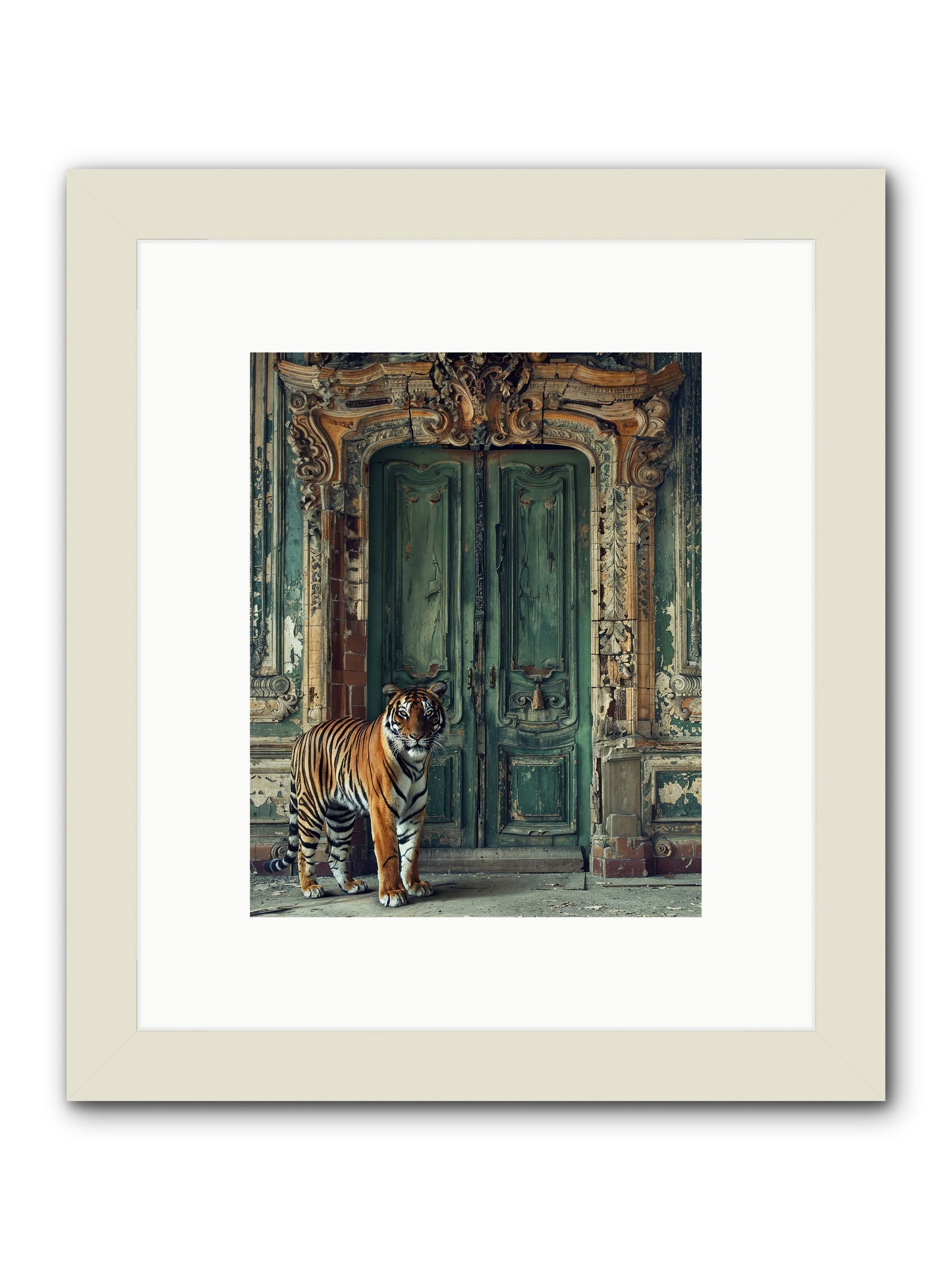 Keeper Of The Peridot Gates -- Framed Print - White 8x10