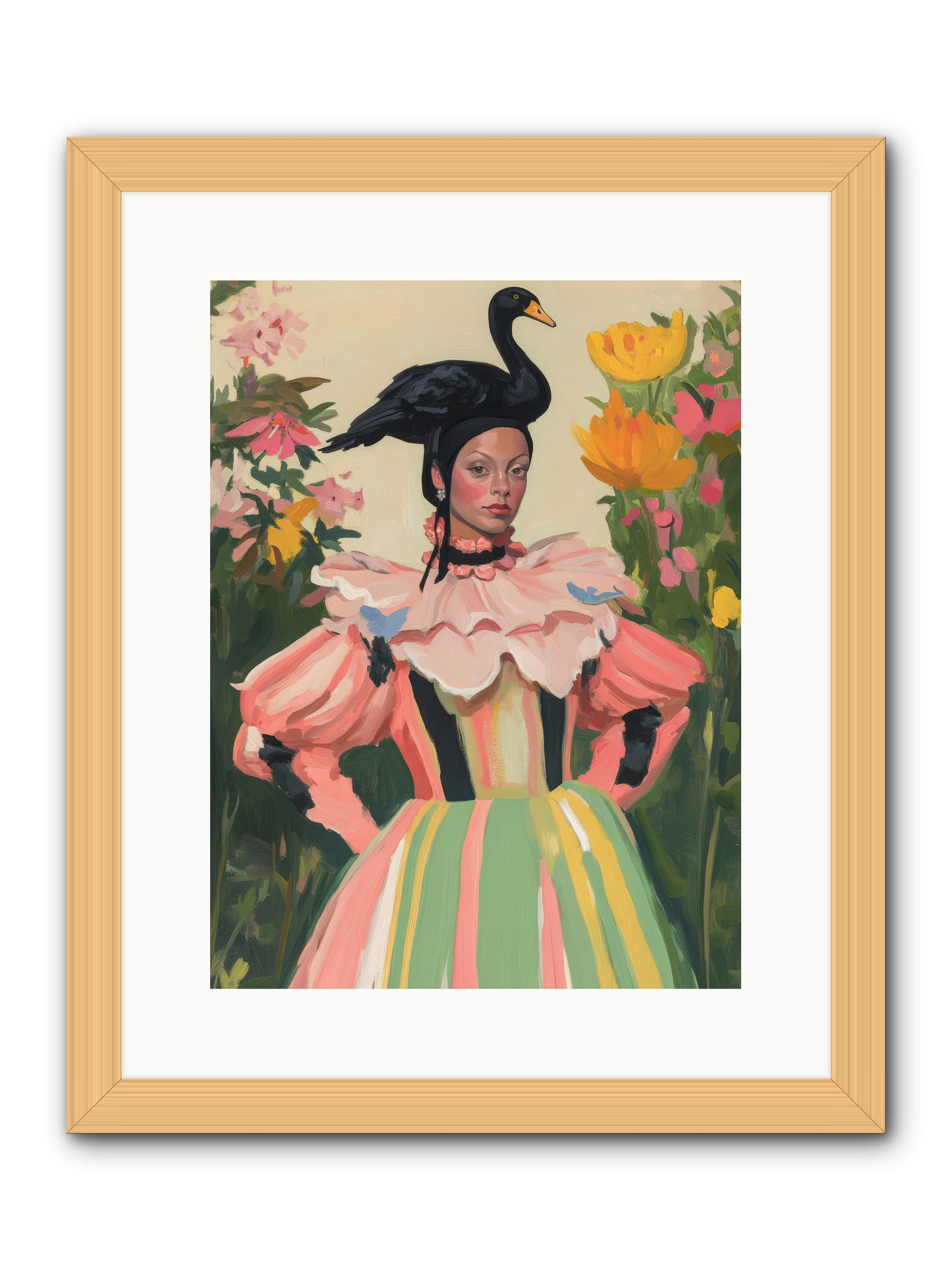 Keeper of Wild WingsREZ -- Framed Print - Natural 12x16