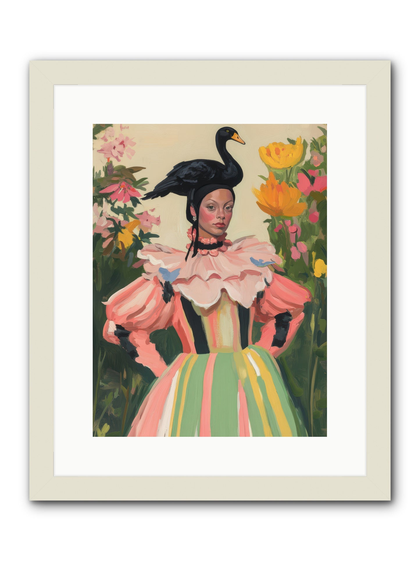 Keeper of Wild WingsREZ -- Framed Print - White 12x16