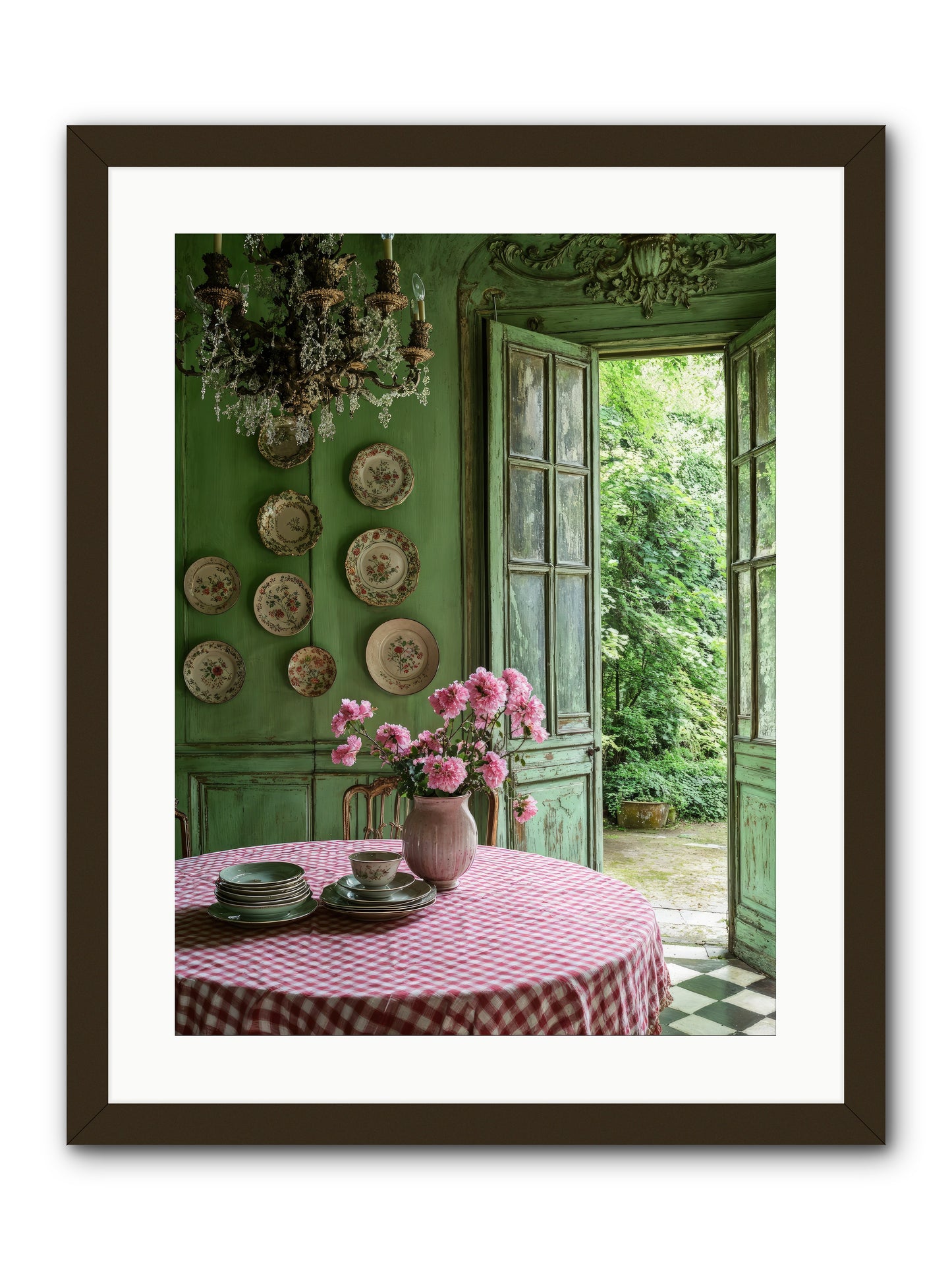 Kitchen Of Gathered Dreams -- Framed Print - Black 18x24