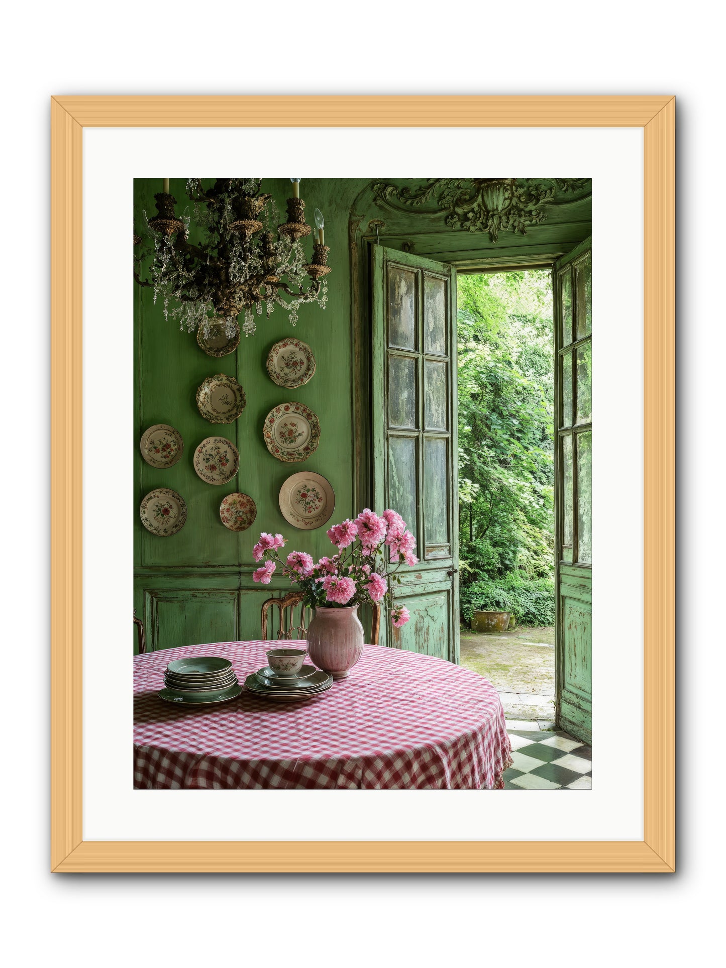 Kitchen Of Gathered Dreams -- Framed Print - Natural 18x24