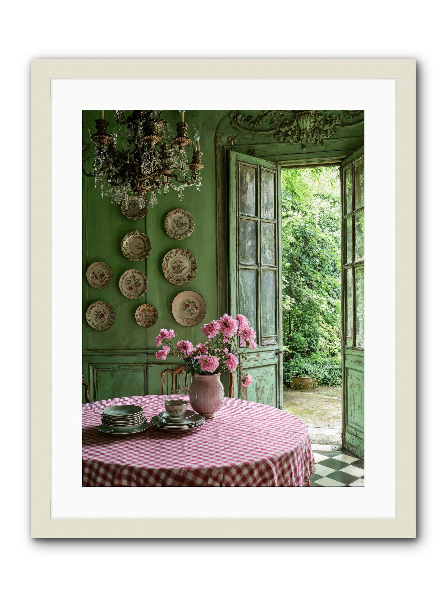 Kitchen Of Gathered Dreams -- Framed Print - White 18x24
