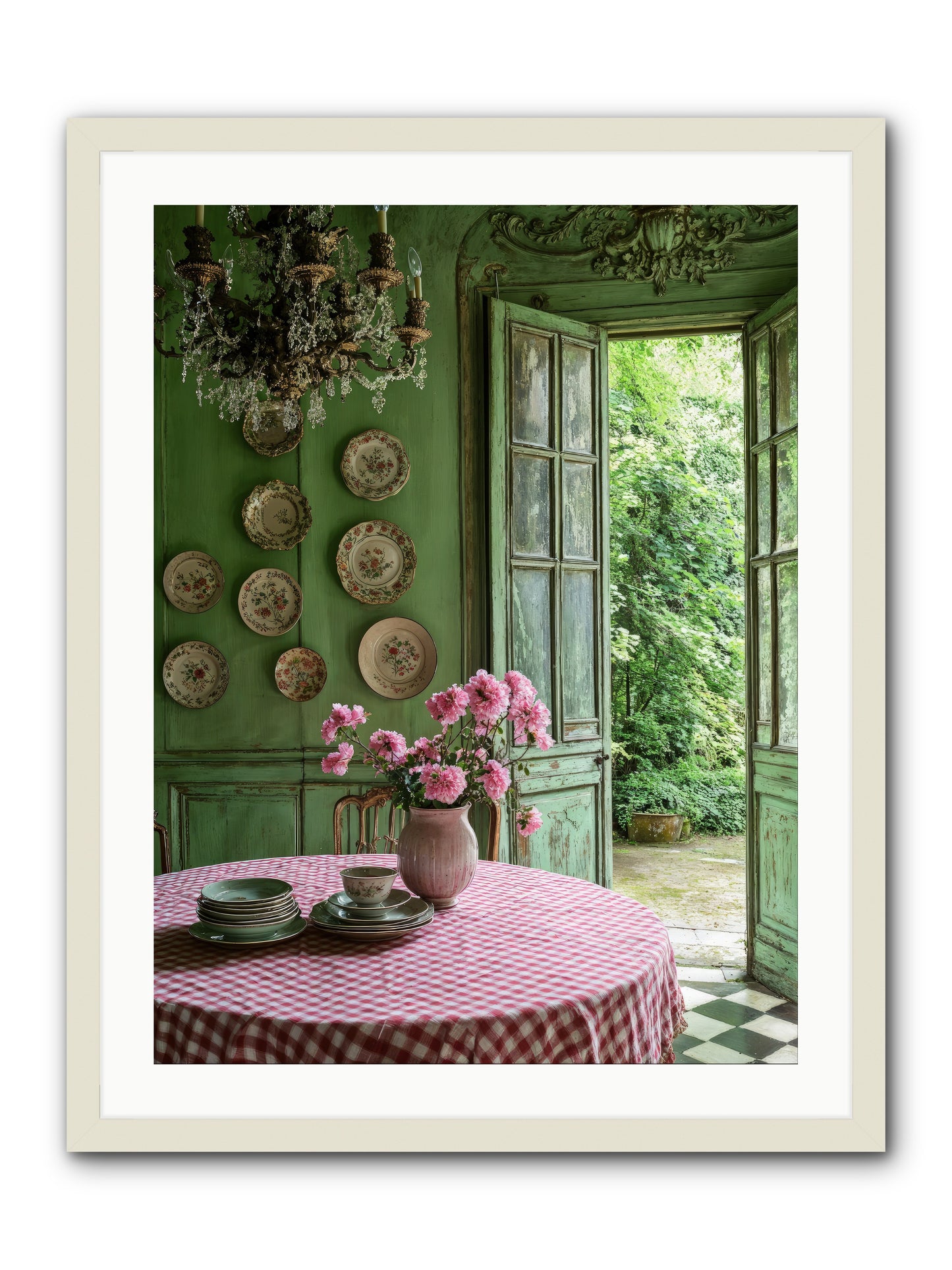 Kitchen Of Gathered Dreams -- Framed Print - White 24x32