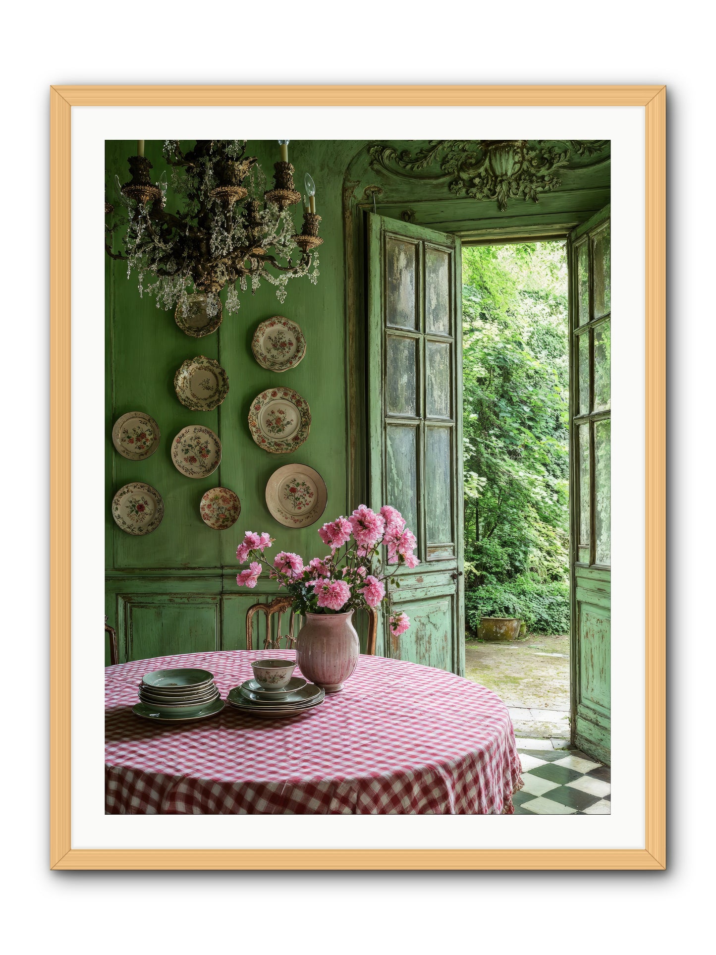 Kitchen Of Gathered Dreams -- Framed Print - Natural 30x40