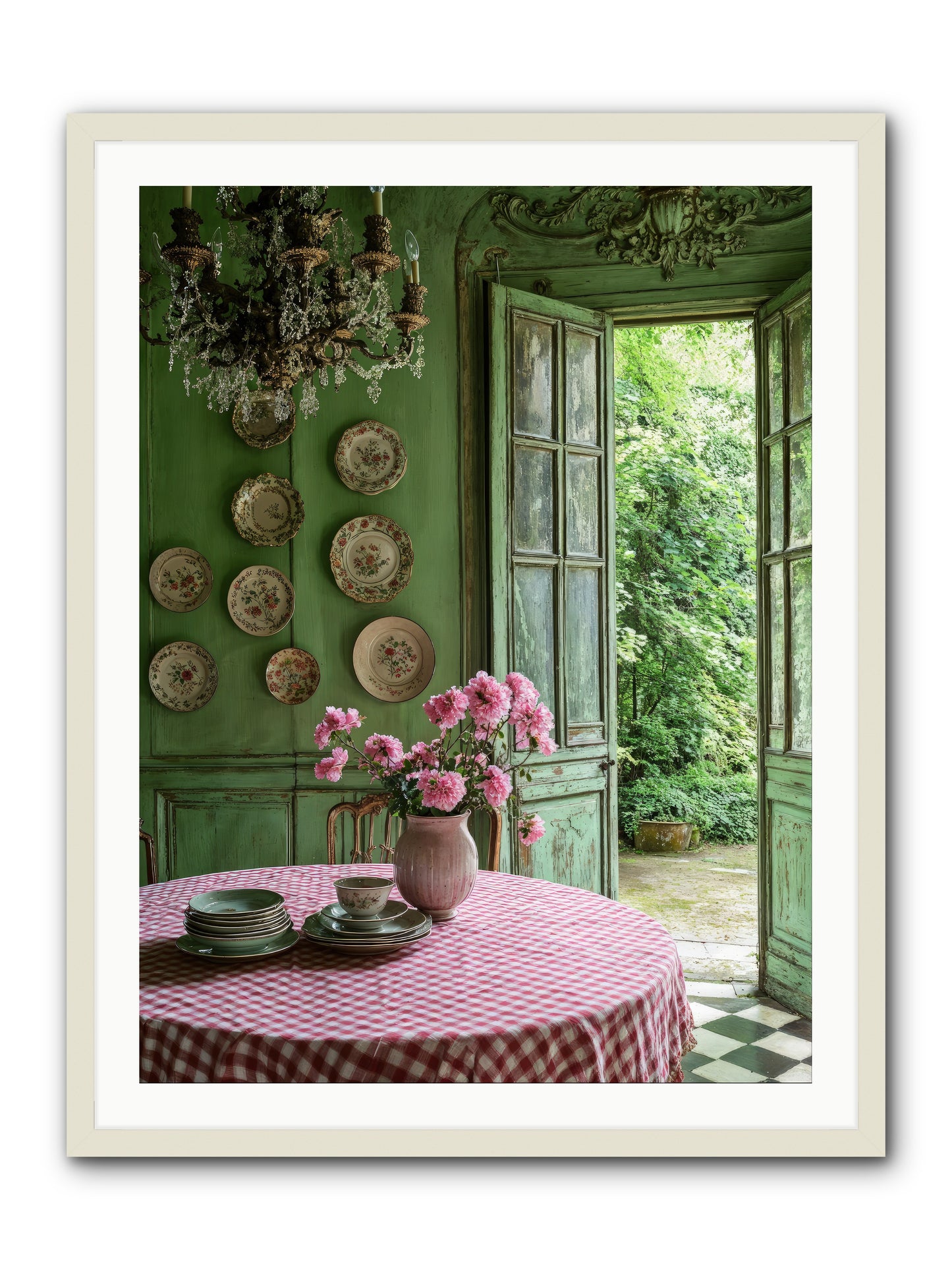 Kitchen Of Gathered Dreams -- Framed Print - White 30x40