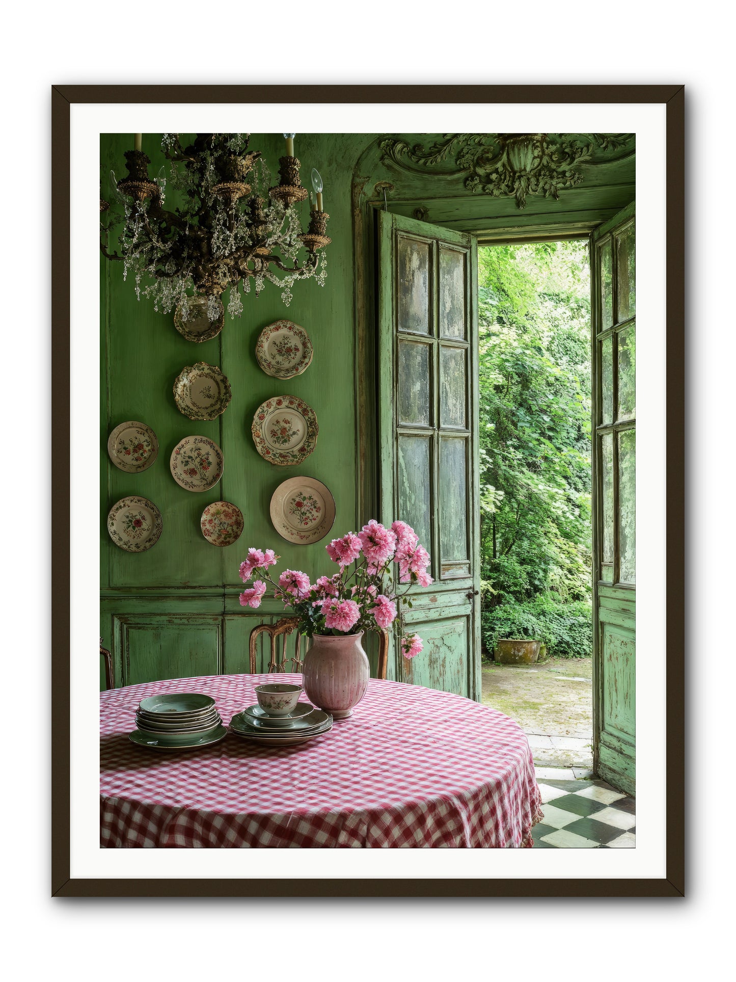 Kitchen Of Gathered Dreams -- Framed Print - Black 36x48