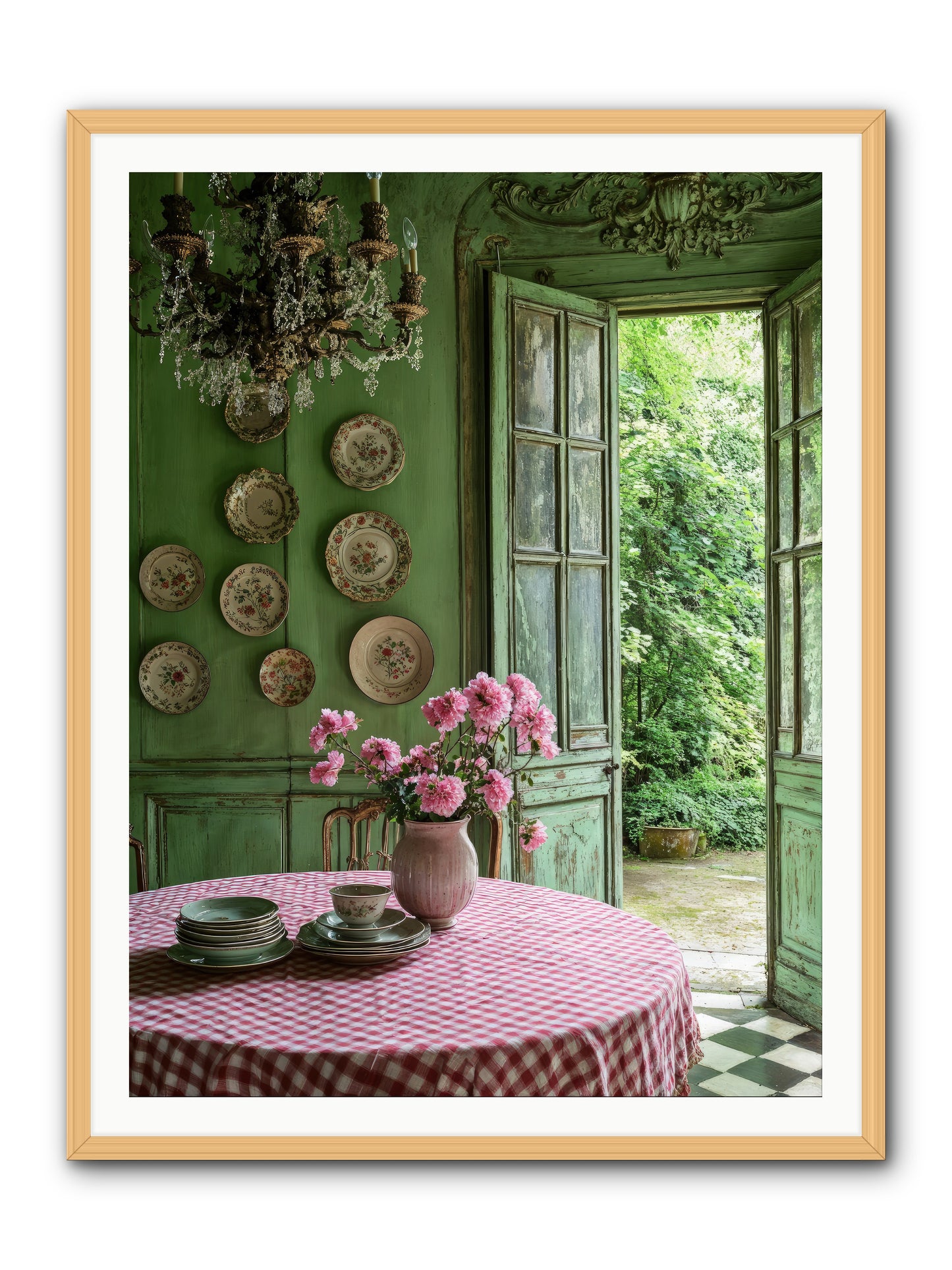 Kitchen Of Gathered Dreams -- Framed Print - Natural 36x48