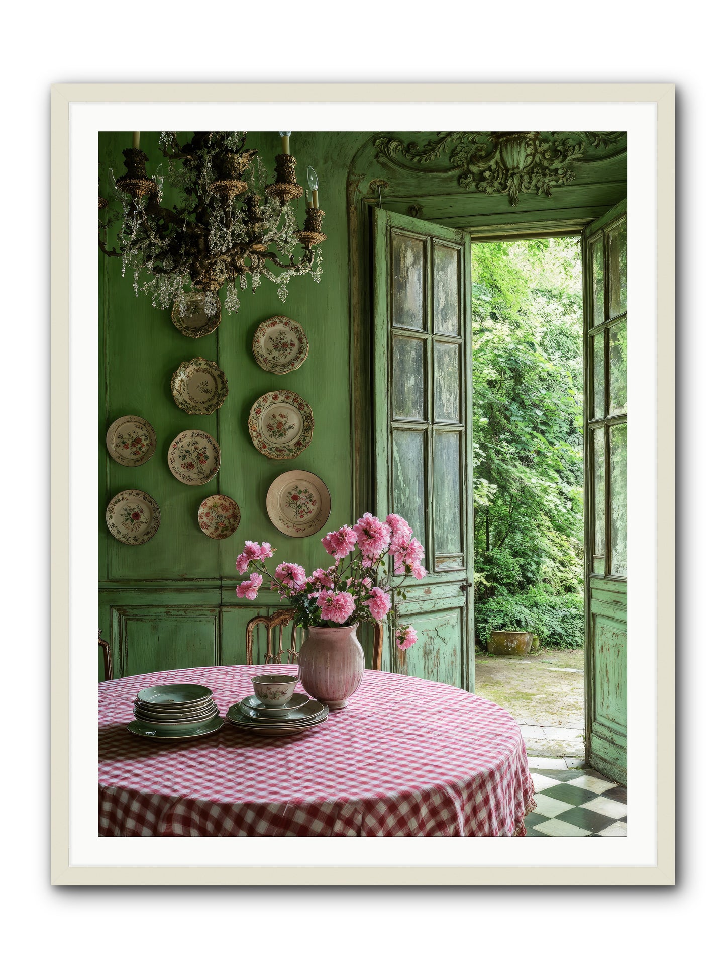 Kitchen Of Gathered Dreams -- Framed Print - White 36x48