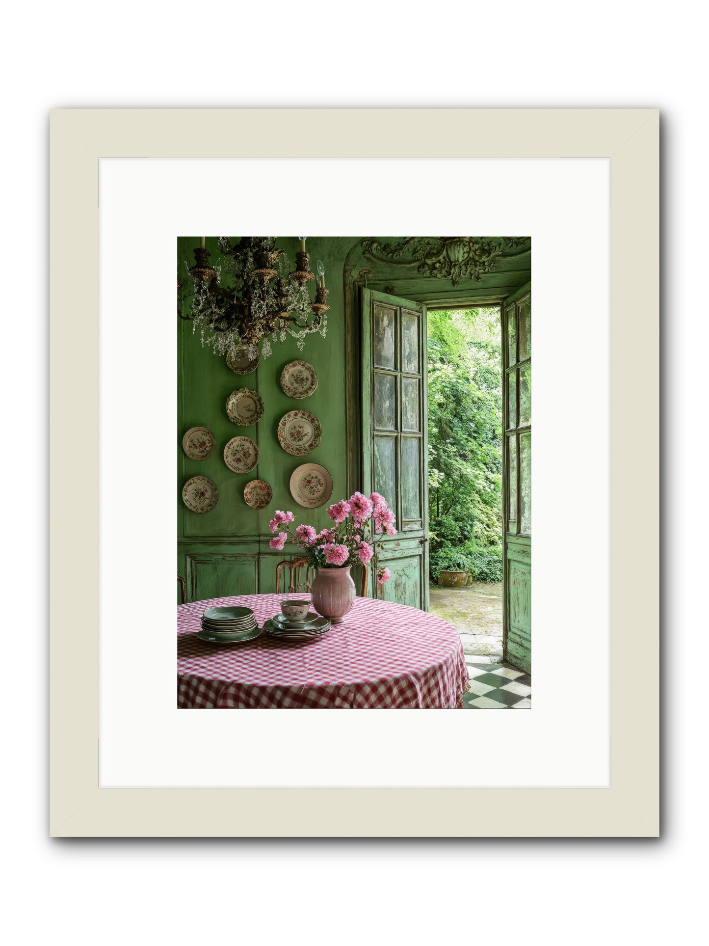 Kitchen Of Gathered Dreams -- Framed Print - White 9x12
