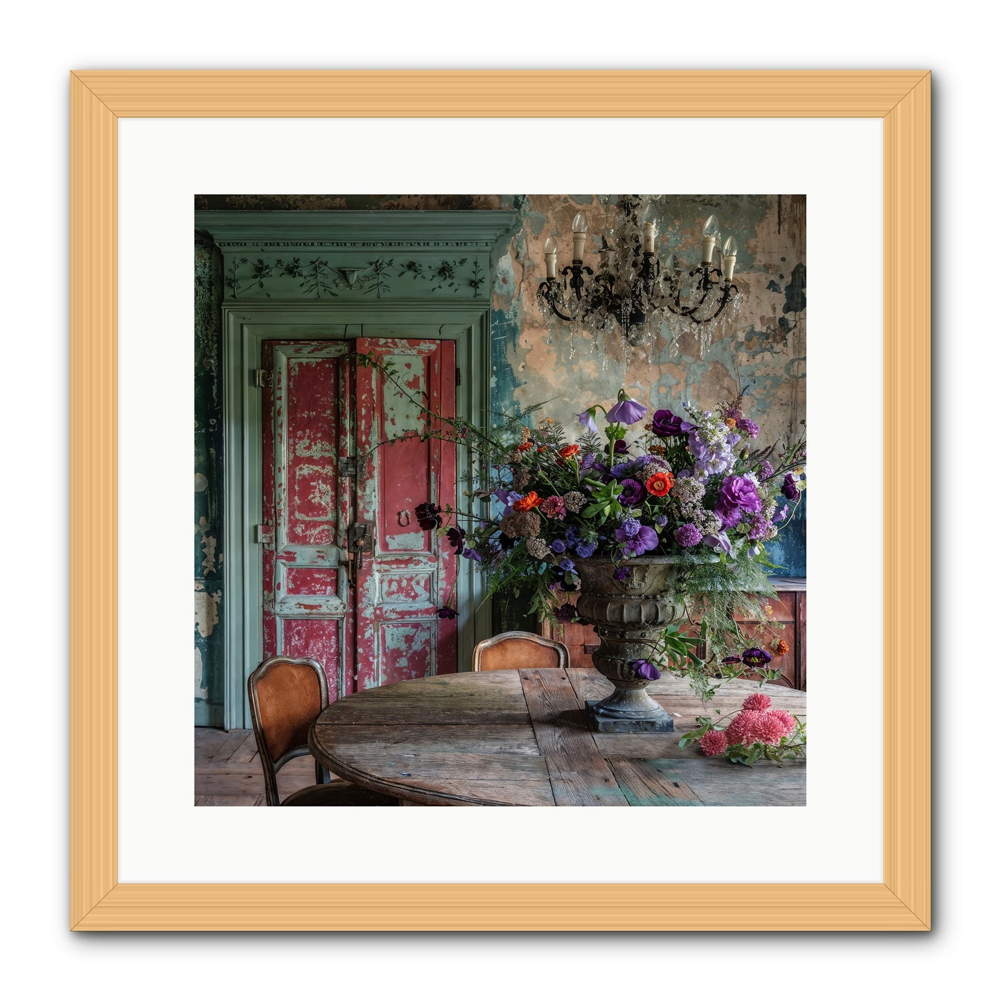 LAVENDER TWILIGHT -- Framed Print - Natural 16x16