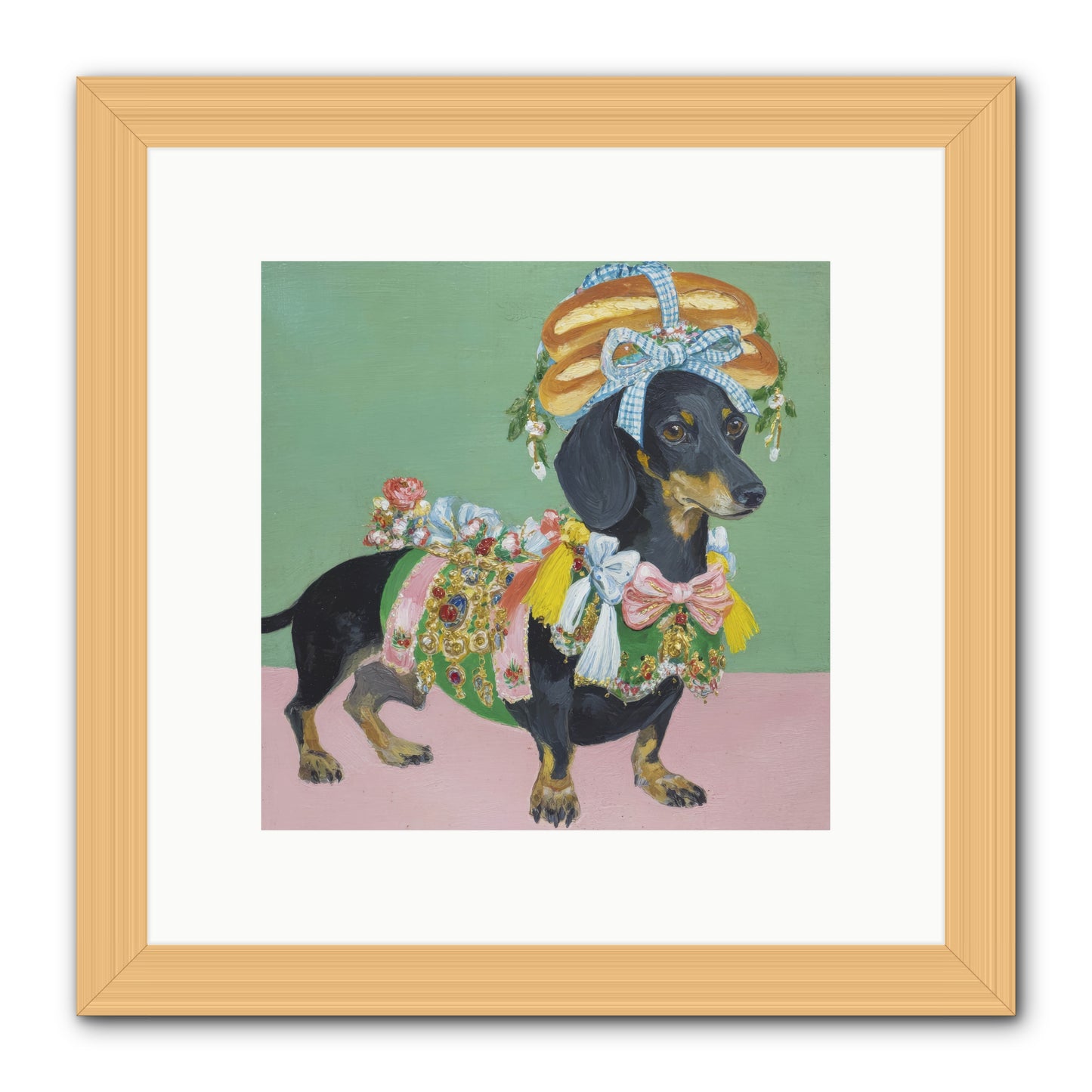 Lady Celebration -- Framed Print - Natural 10x10