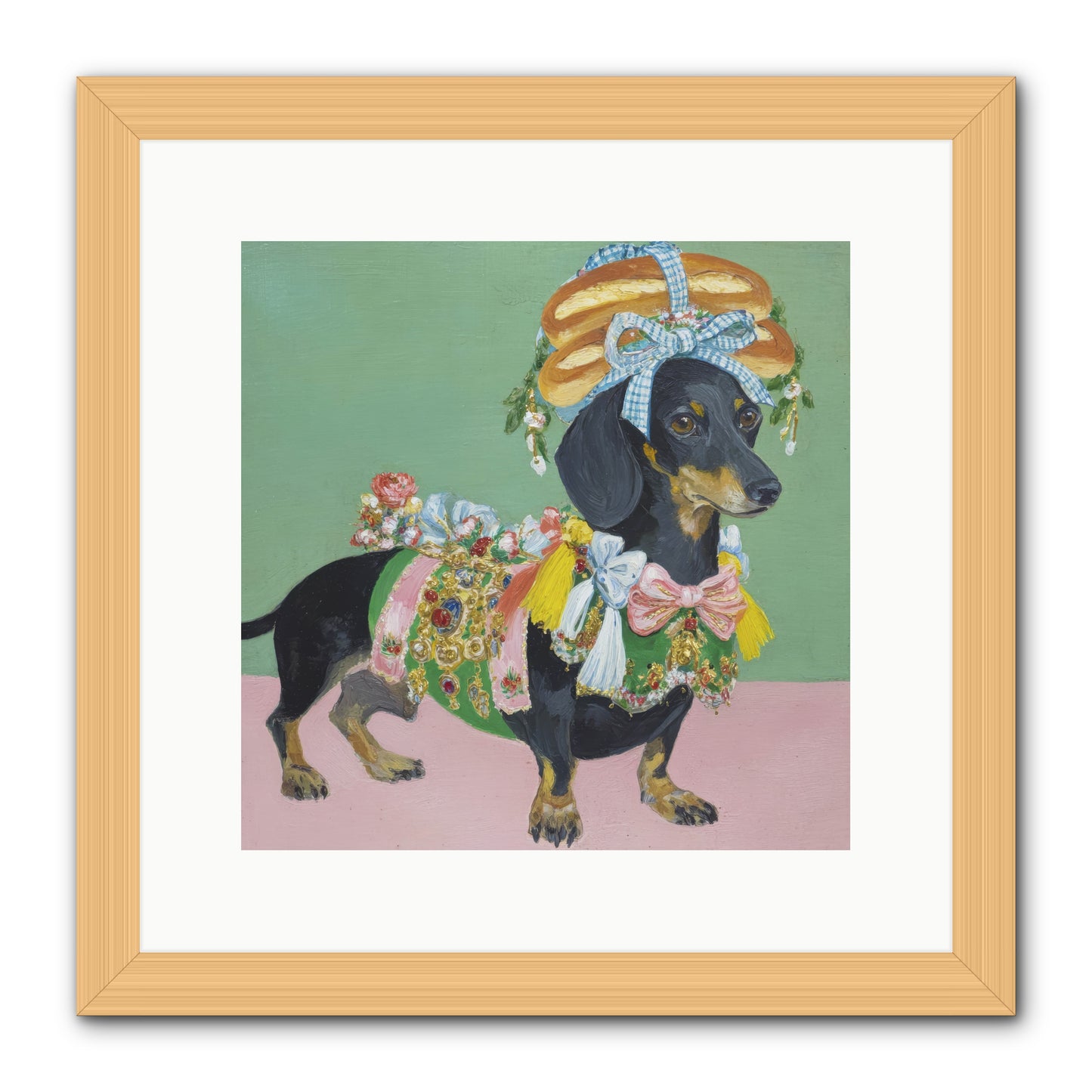 Lady Celebration -- Framed Print - Natural 12x12