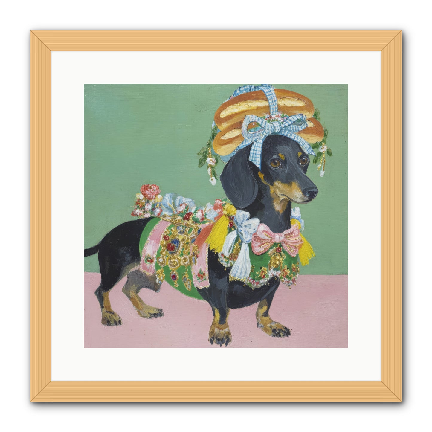Lady Celebration -- Framed Print - Natural 16x16