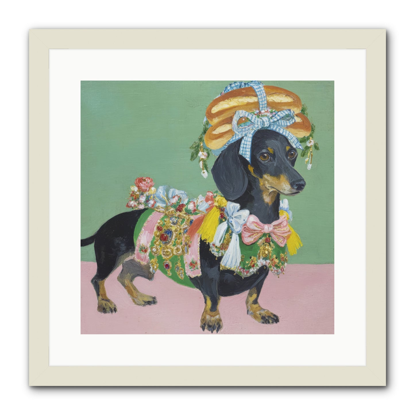 Lady Celebration -- Framed Print - White 16x16